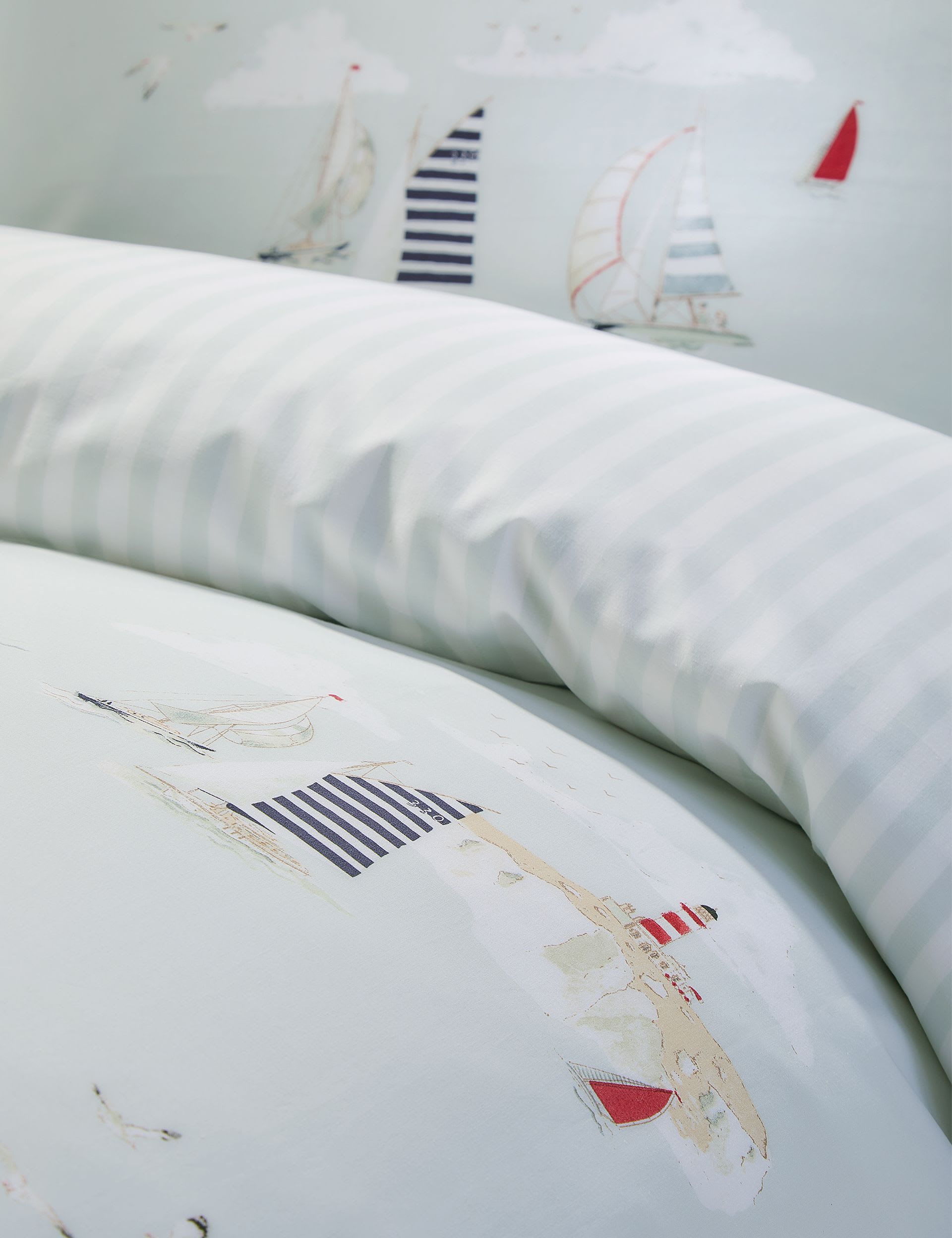 Sophie Allport coastal boats bedding set, imported from the UK
