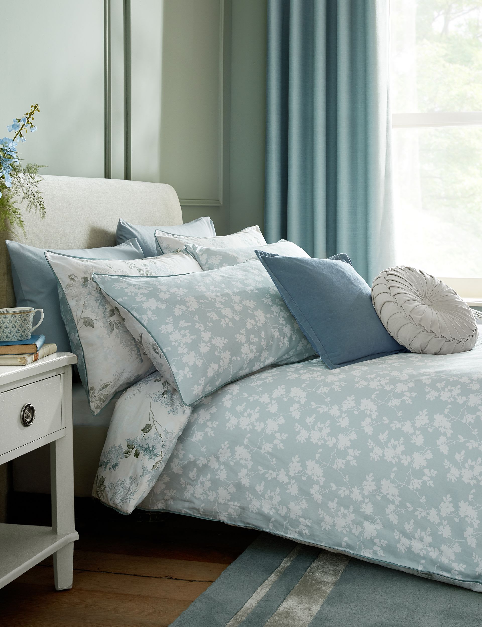 Laura Ashley Pure Cotton Mirabelle Reversible Bedding Set, imported from the UK