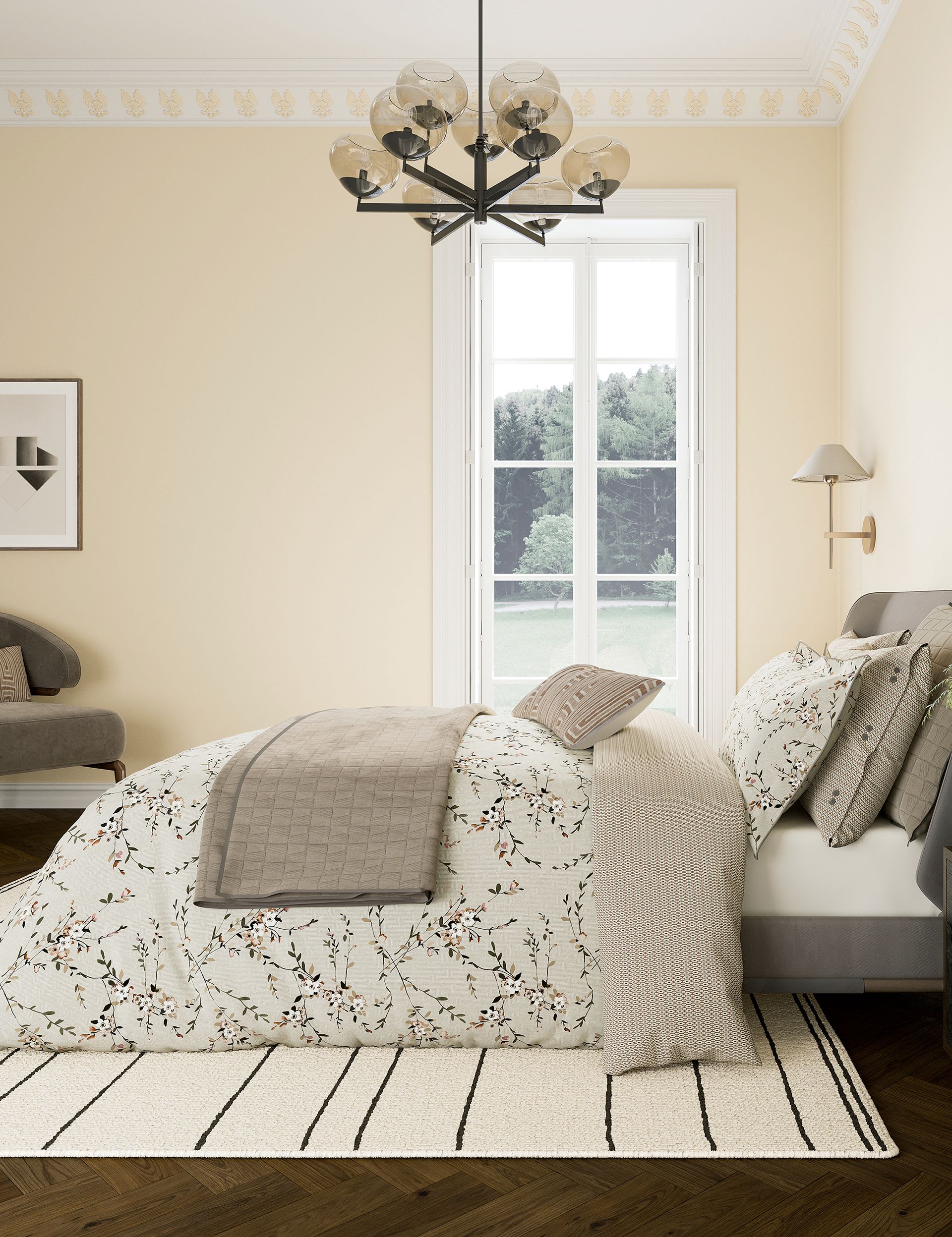 Bedeck of Belfast geometric rectangle cushion 30x70cm, imported from the UK