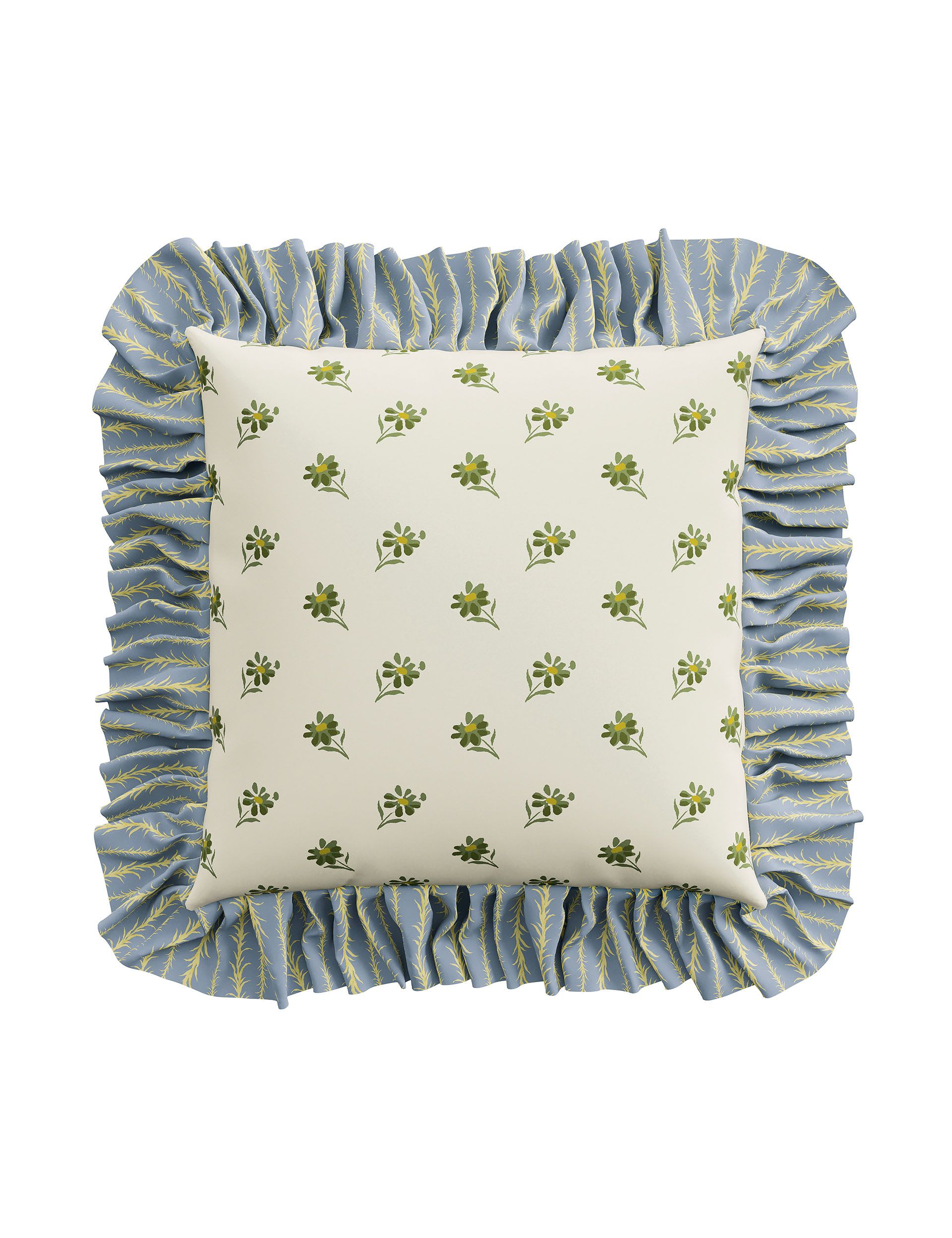 Tuileries frilly square cushion - imported from the UK