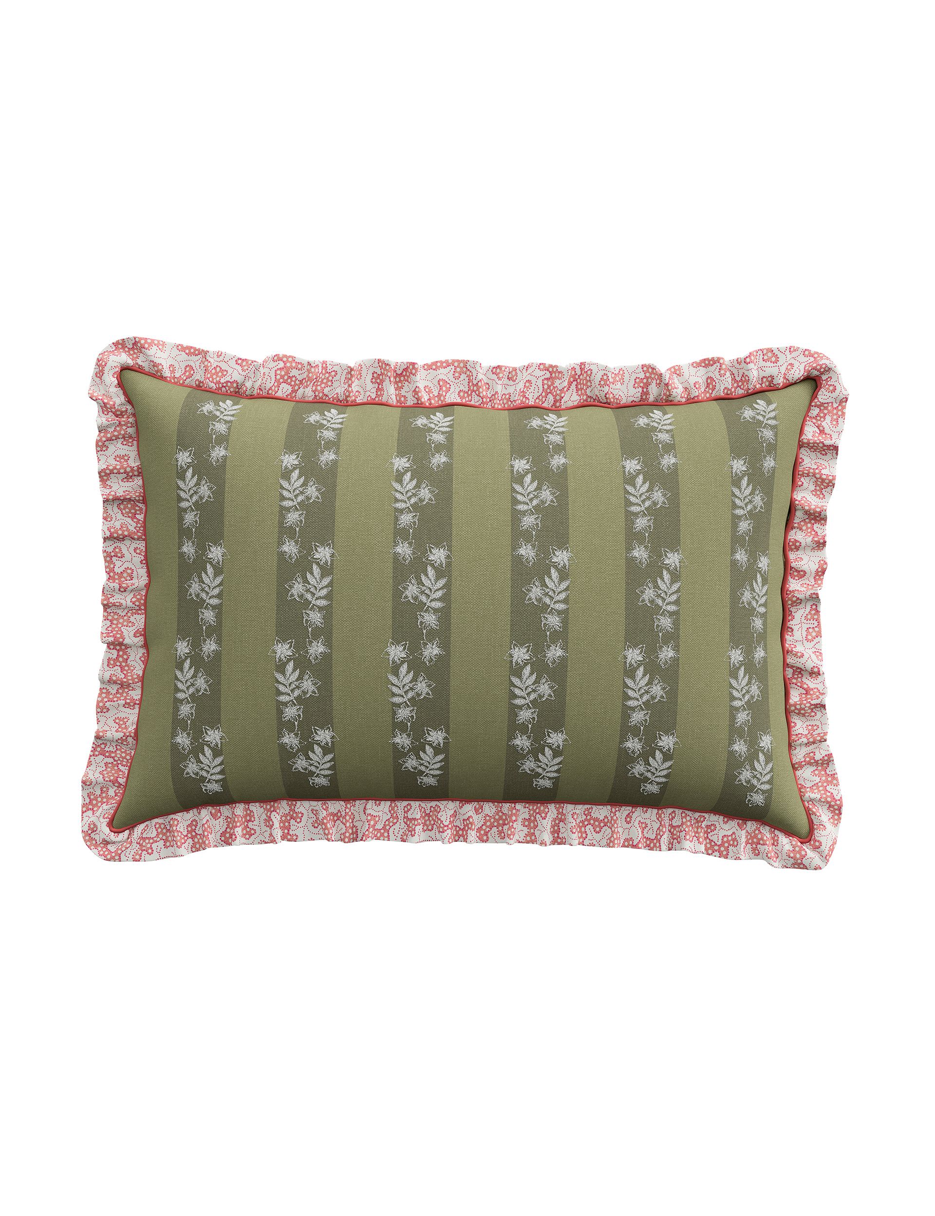 Chestnut Tree stripe frill square cushion, UK version