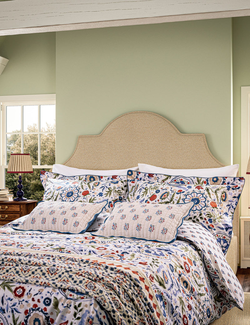 Floral Festival quilted cushion 100% cotton (British brand)