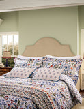 Floral Festival quilted cushion 100% cotton (British brand)