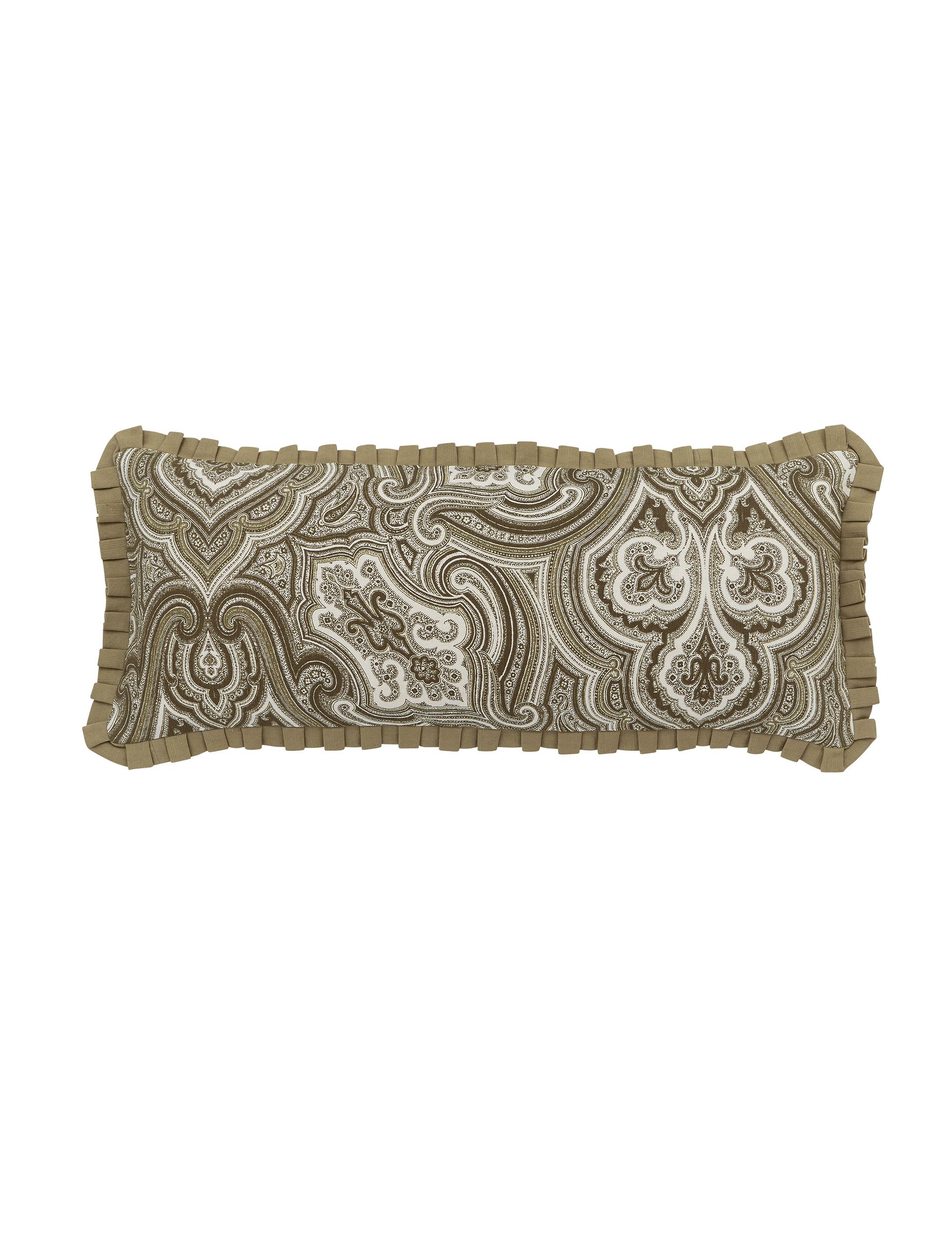 Bedeck Nora paisley frill rectangle cushion 30x70cm (British brand)