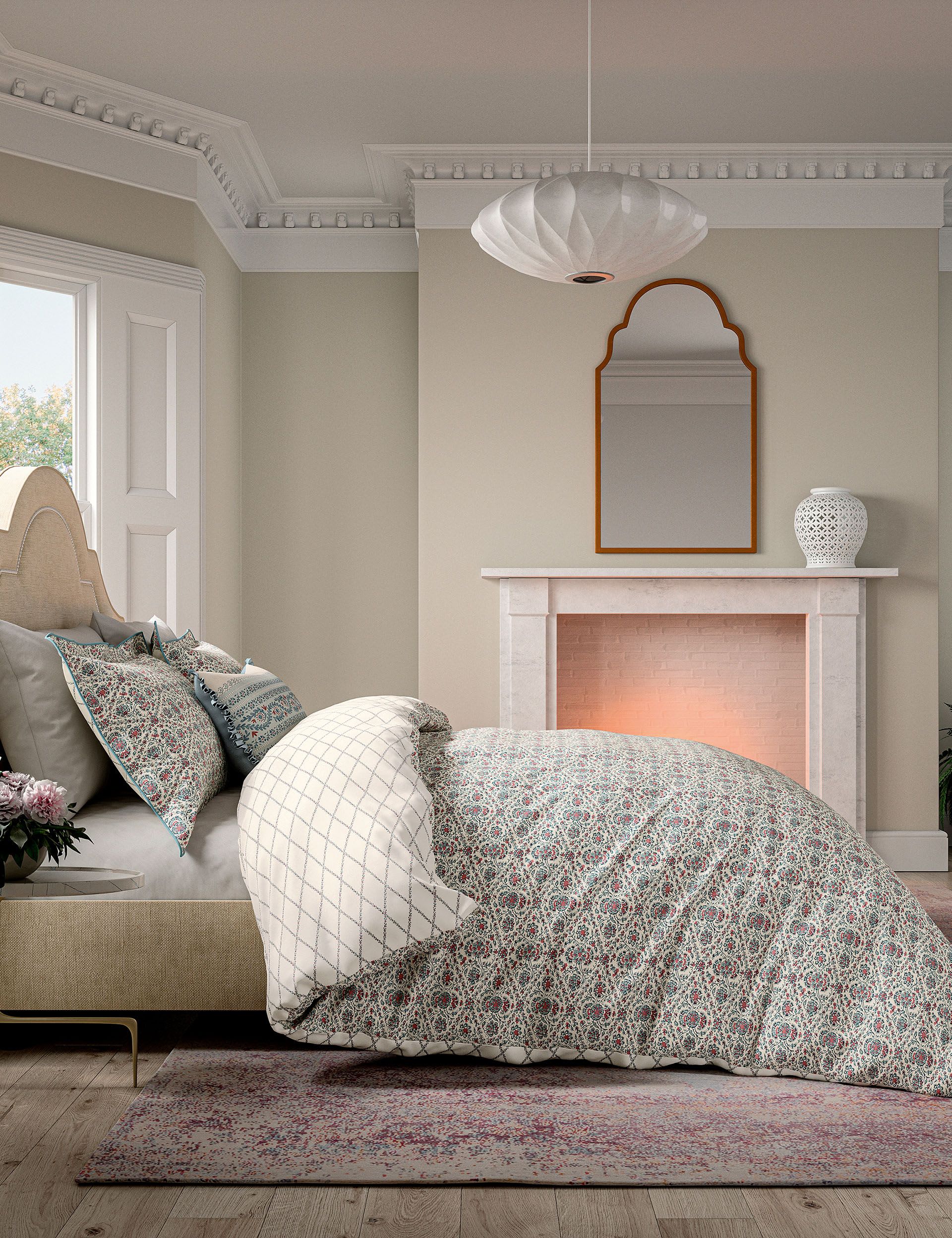 V&A pure cotton Indian lattice bedding set, imported from the UK