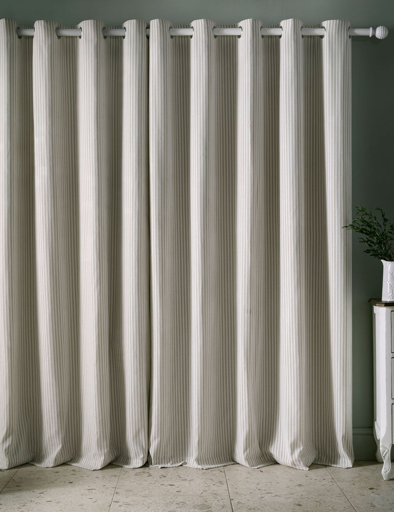Laura Ashley Cornish Chenille Striped Eyelet Curtains, UK version