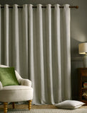 Laura Ashley Milbourne herringbone eyelet curtains, imported from the UK
