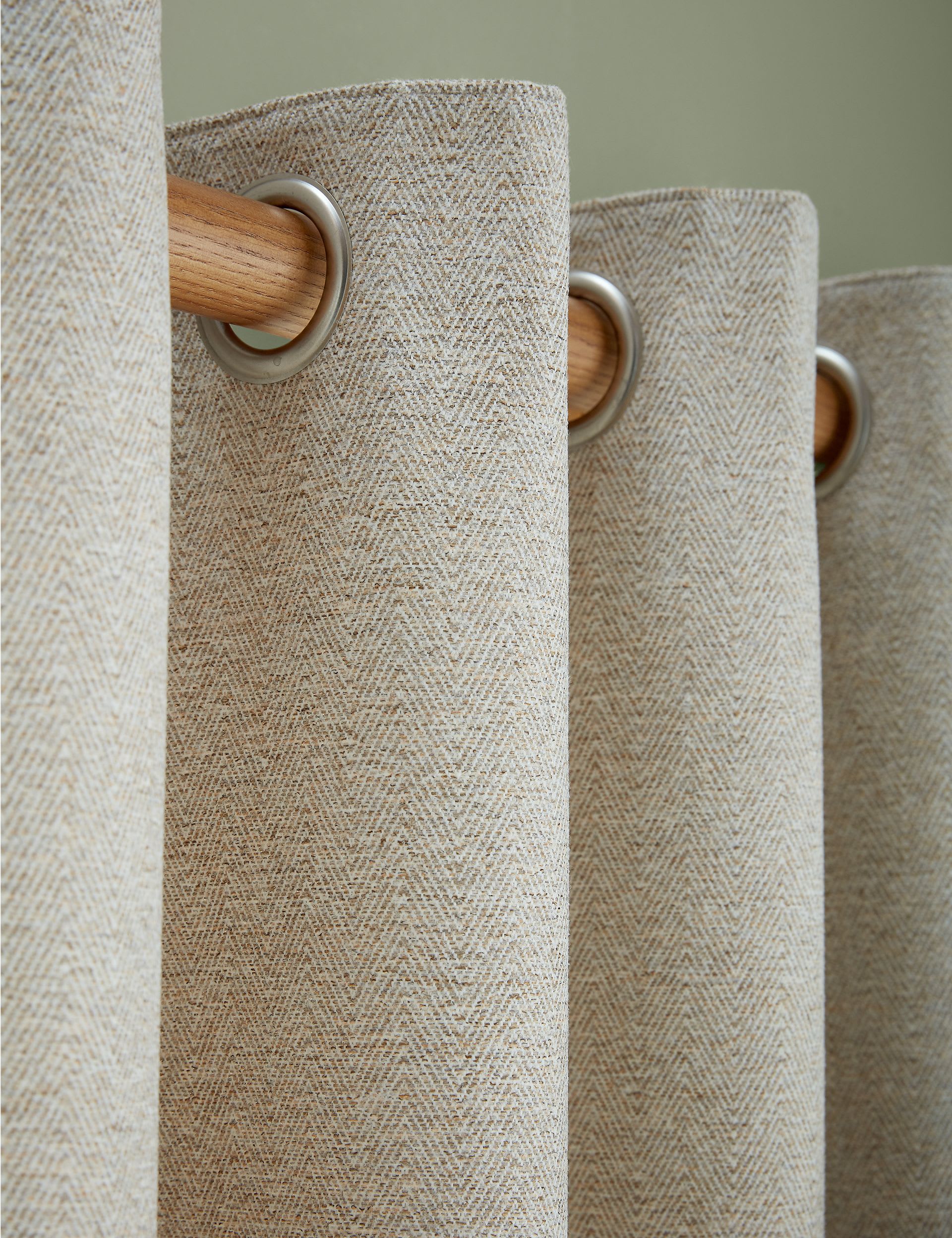 Laura Ashley Milbourne Herringbone Eyelet Curtains