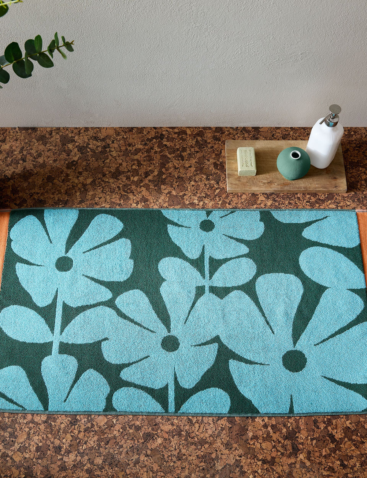 Orla Kiely Pure Cotton Wildflower Bath Mat 50cm x 90cm