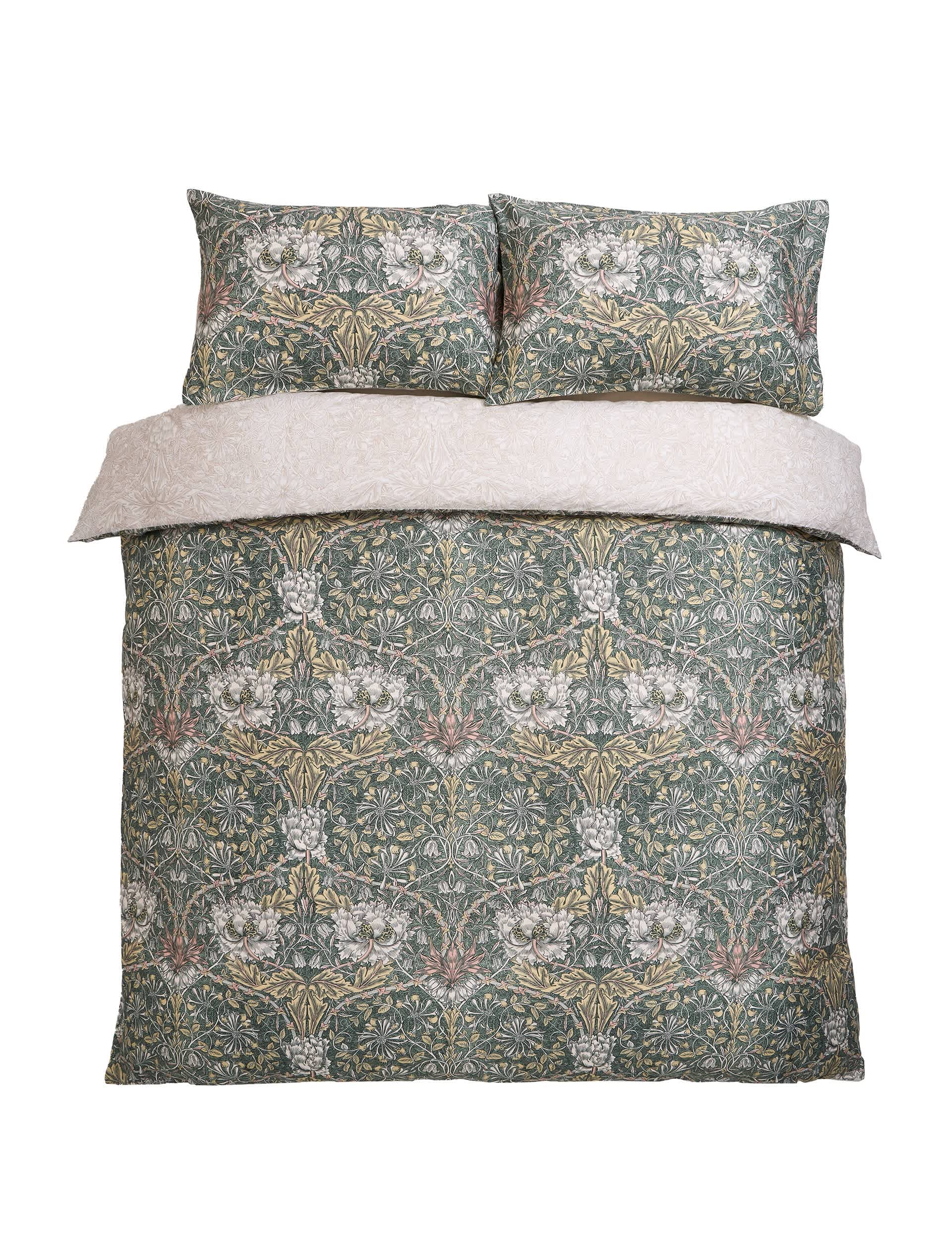 William Morris honeysuckle and tulip pillowcases set of 2, UK version