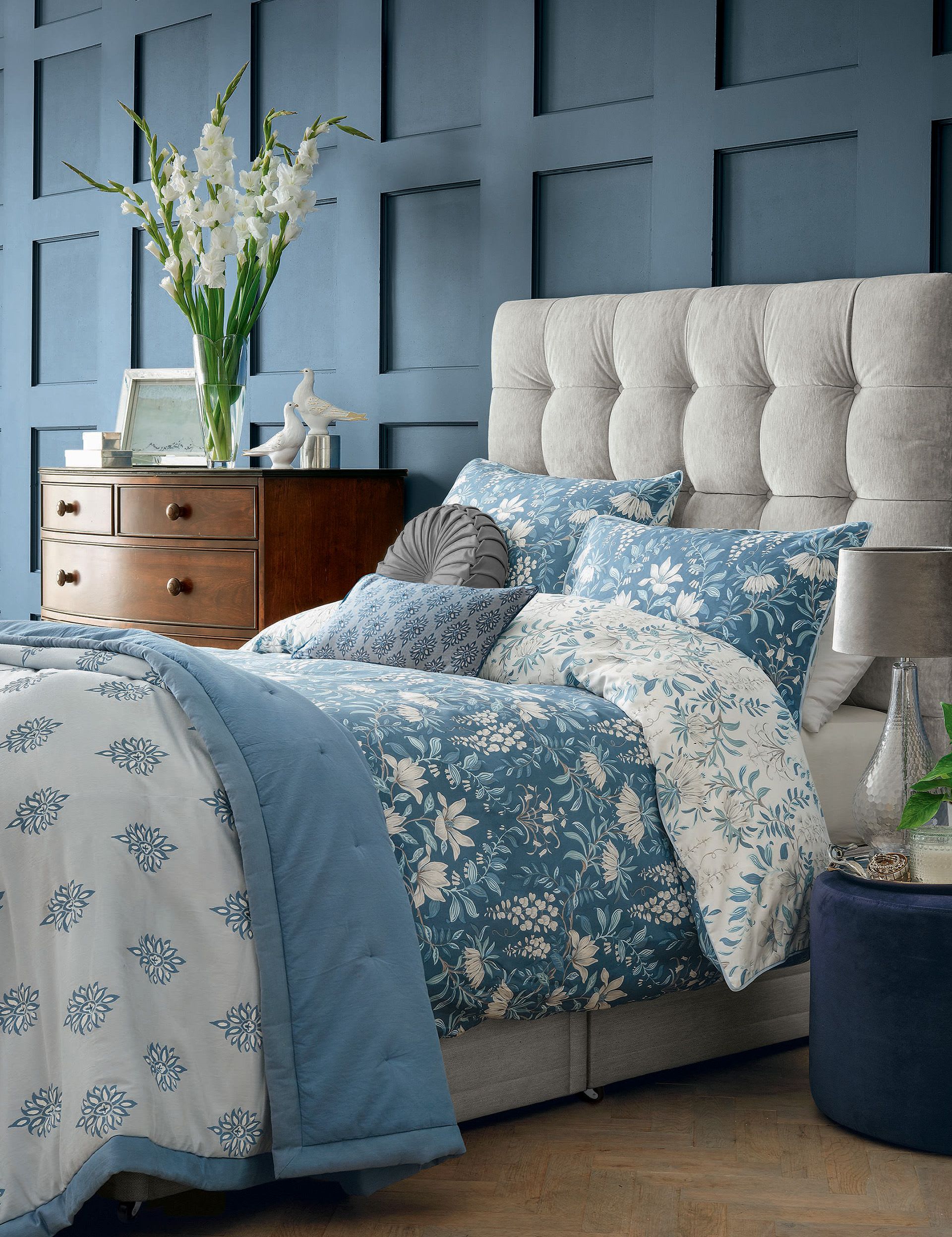 Laura Ashley pure cotton sateen Parterre pillowcases 2 pack - British product