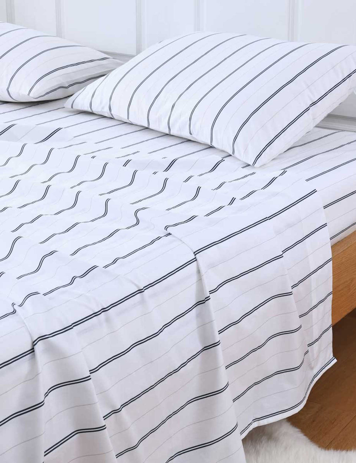 MM Linen pure cotton sheet set Cape Bluestone, UK version