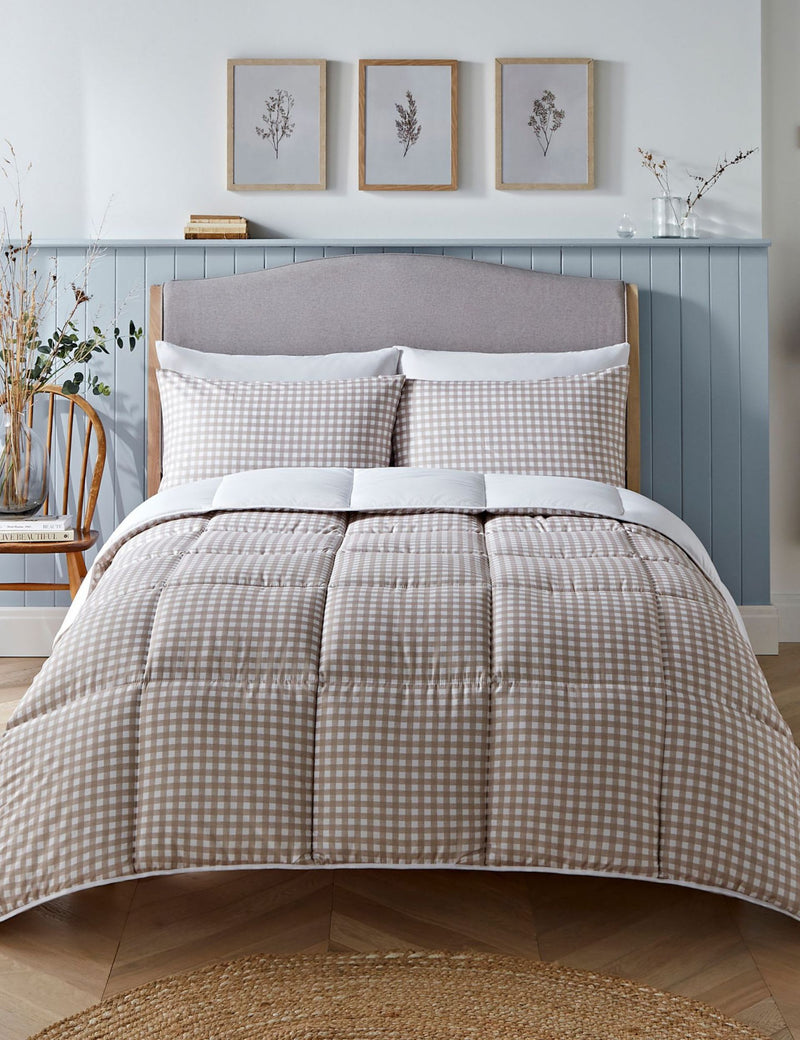 Night Lark gingham 4.5 tog coverless duvet set, UK version