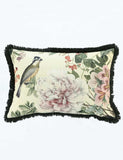 MM Linen Viola bolster cushion in cotton linen, UK version