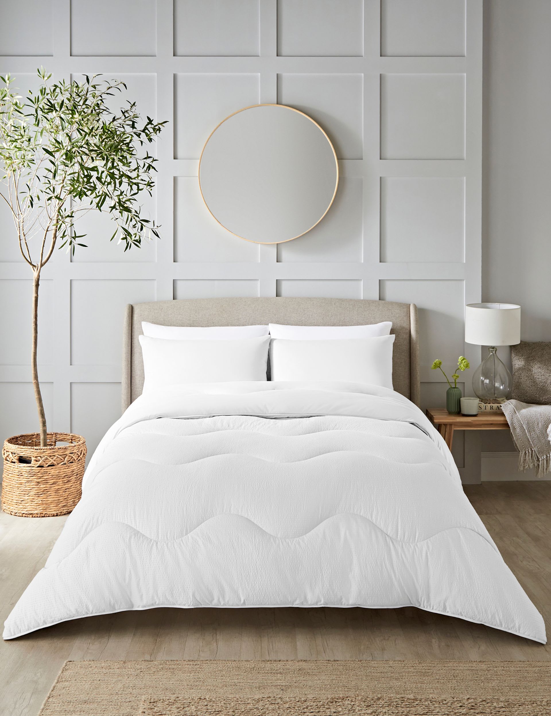 Night Lark seersucker 10.5 tog coverless duvet set (British brand)