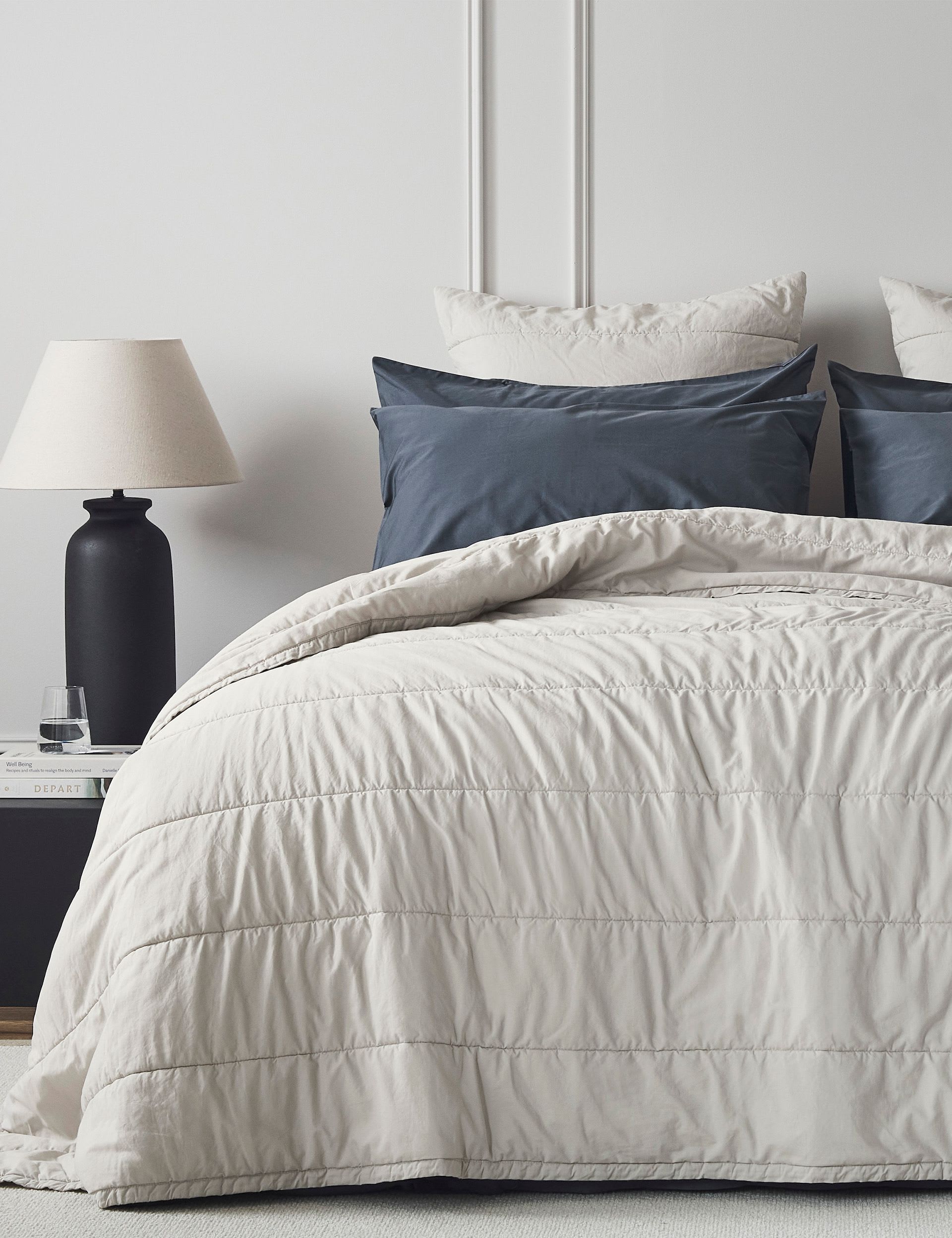 Bedfolk pure cotton quilted throw, imported from the UK