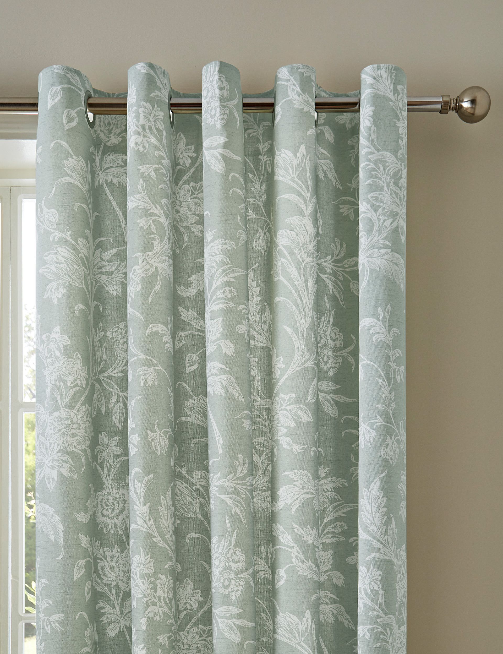 Laura Ashley Lloyd Pure Cotton Eyelet Curtains