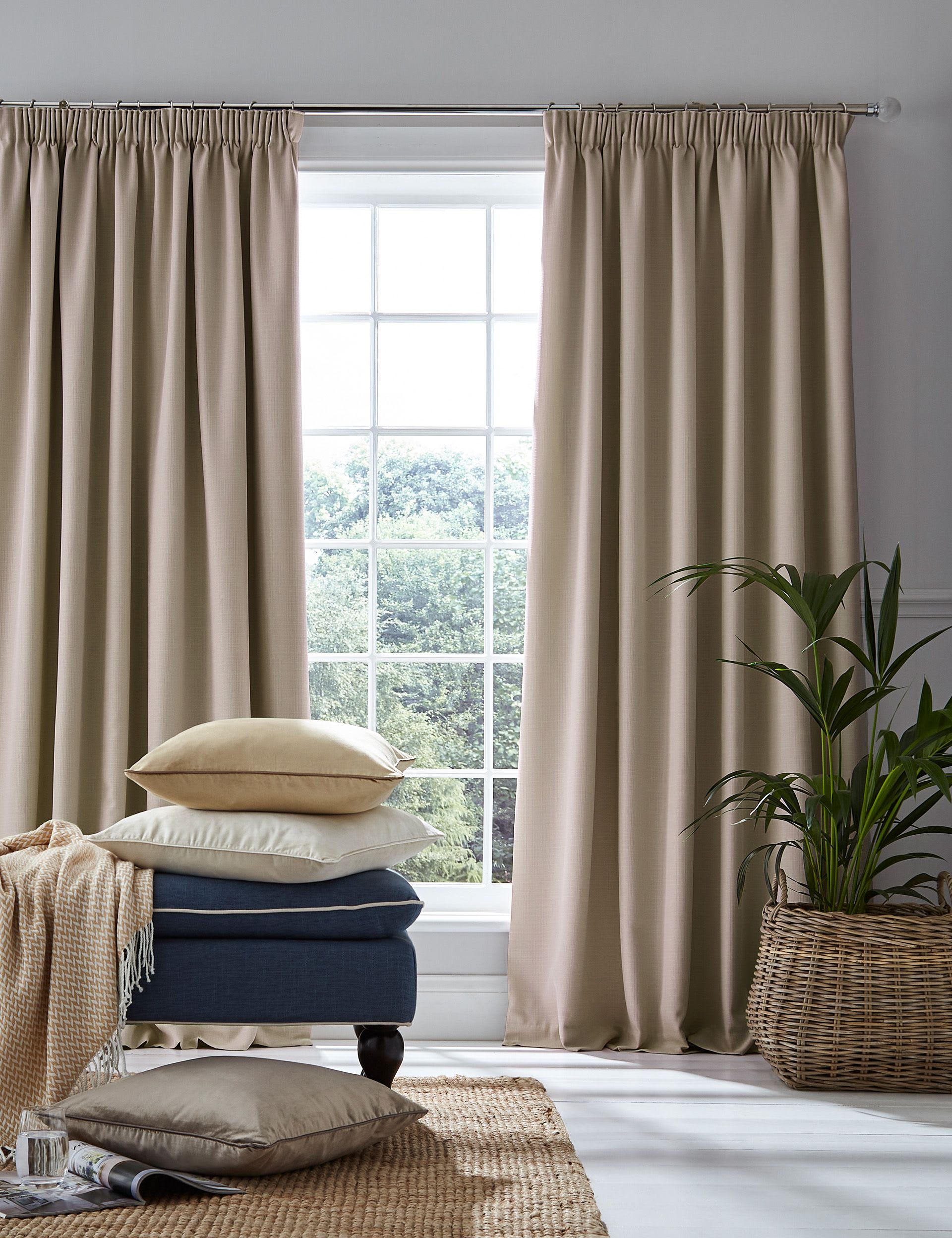 Laura Ashley Stephanie Pencil Pleat Blackout Curtains