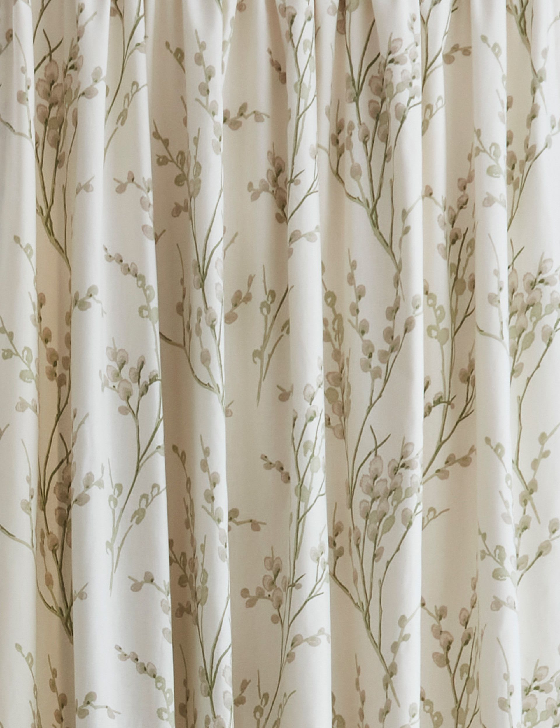 Laura Ashley Pussy Willow Pure Cotton Pencil Pleat Curtains