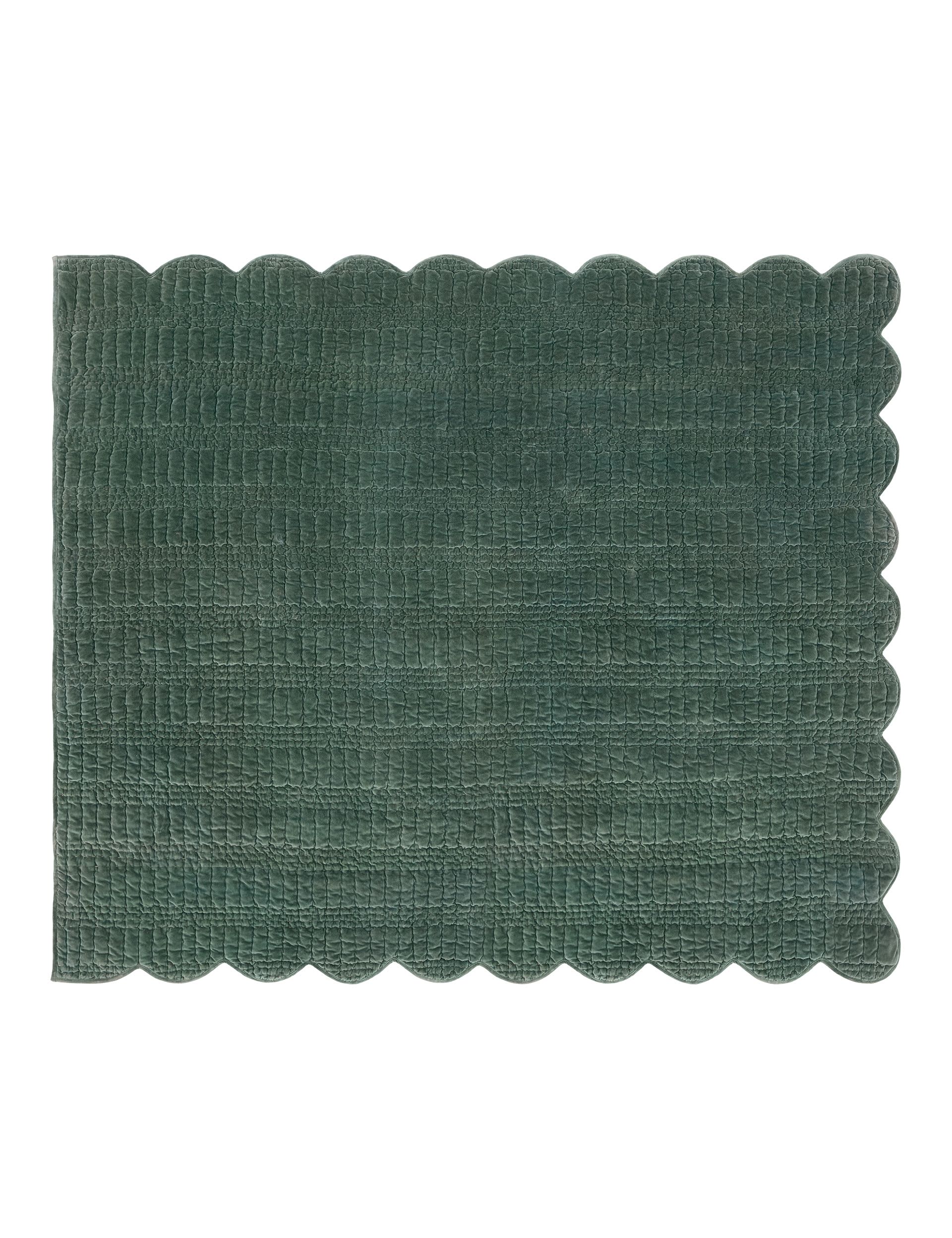 Laura Ashley velvet scalloped bedspread 180x235cm (British brand)