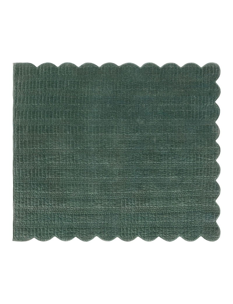 Laura Ashley velvet scalloped bedspread 180x235cm (British brand)