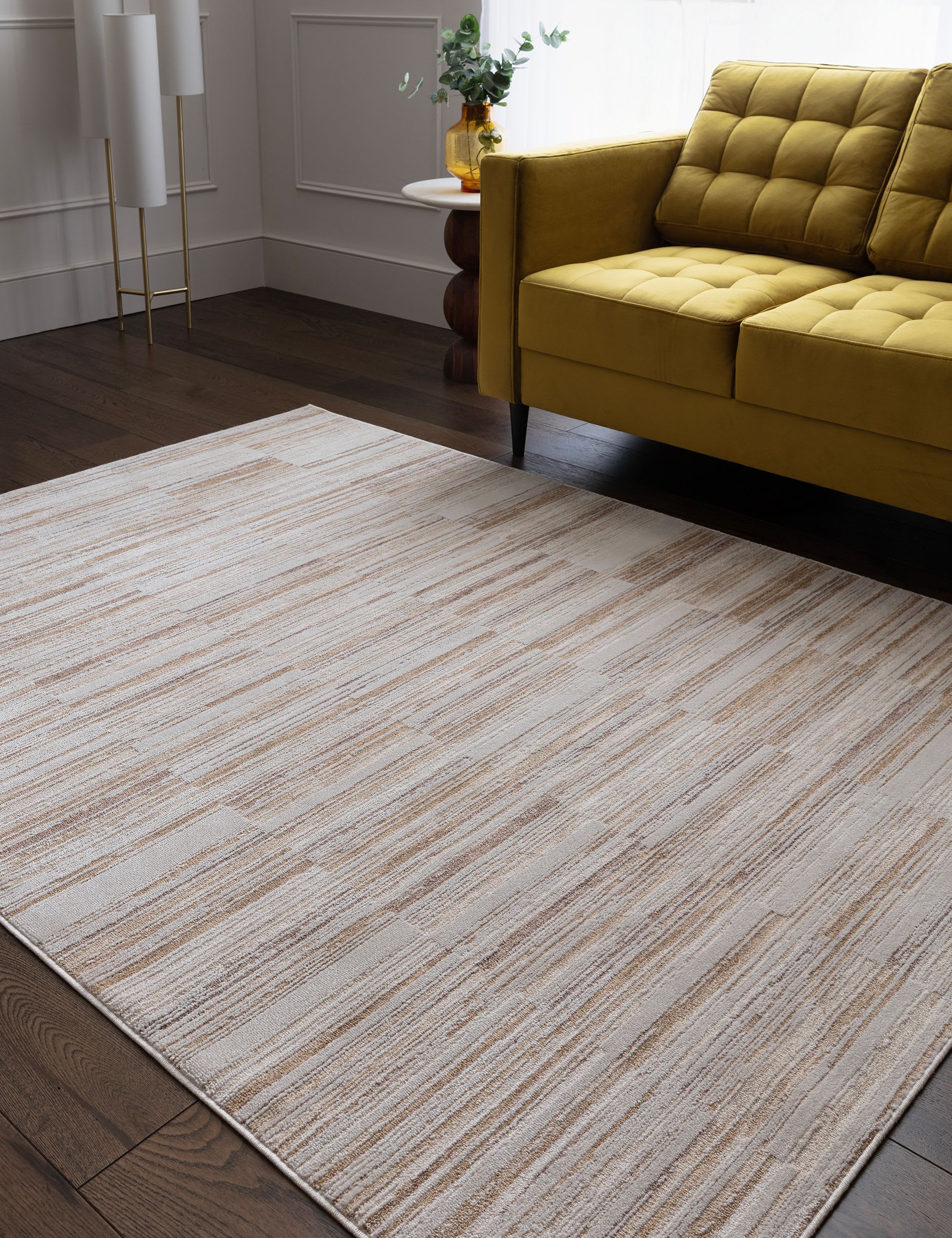 Asiatic Anders rug with abstract tonal stripe pattern (British brand)