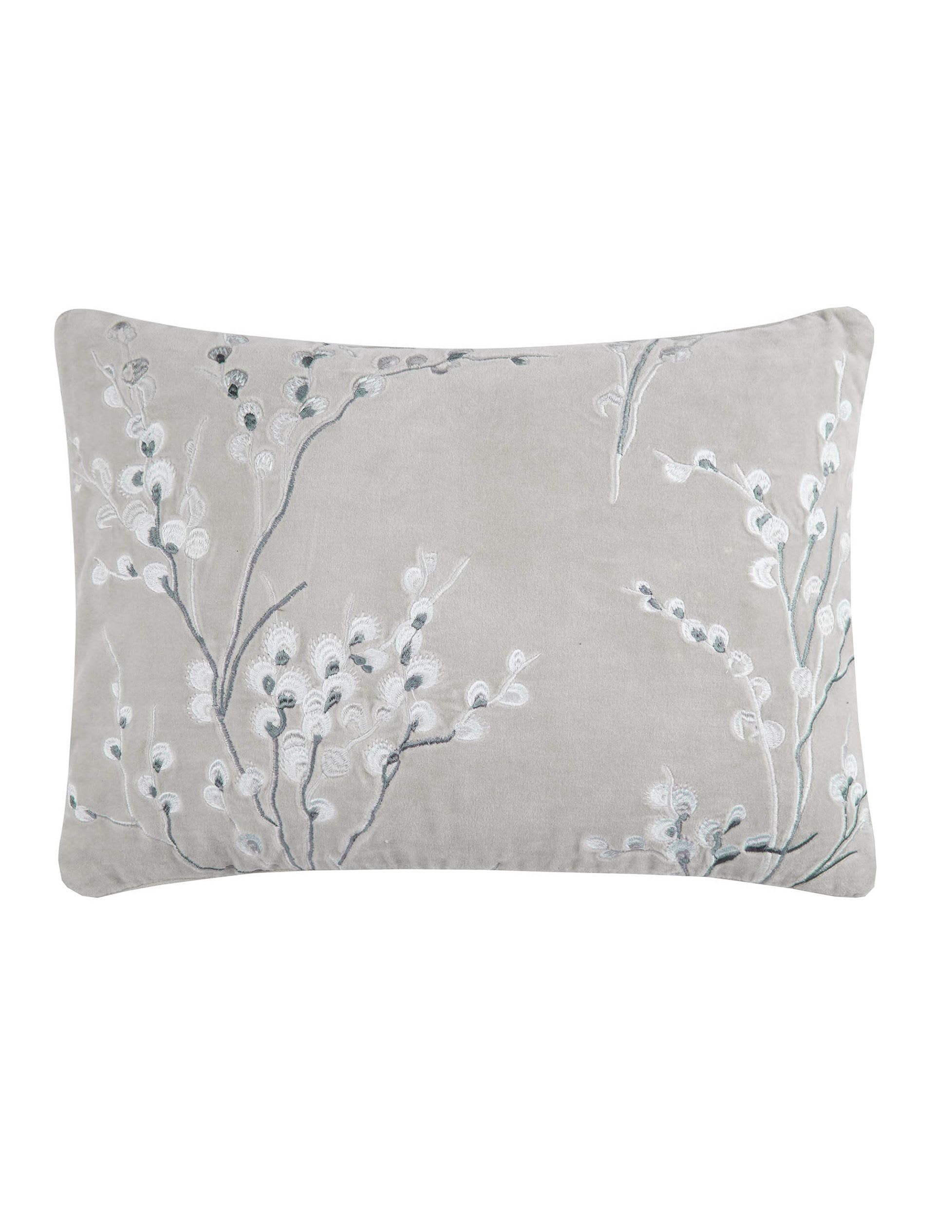 Laura Ashley Pussy Willow Velvet Embroidered Cushion