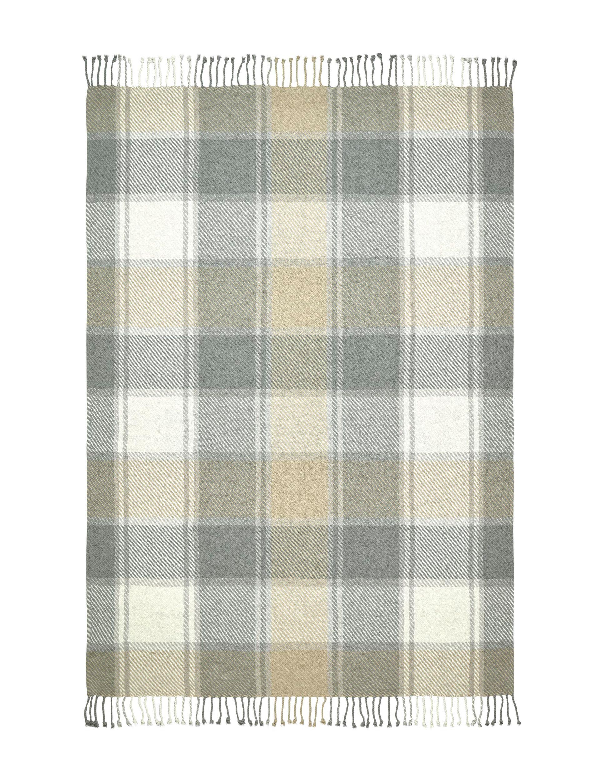 Laura Ashley pure cotton checked throw 150x200cm (British brand)