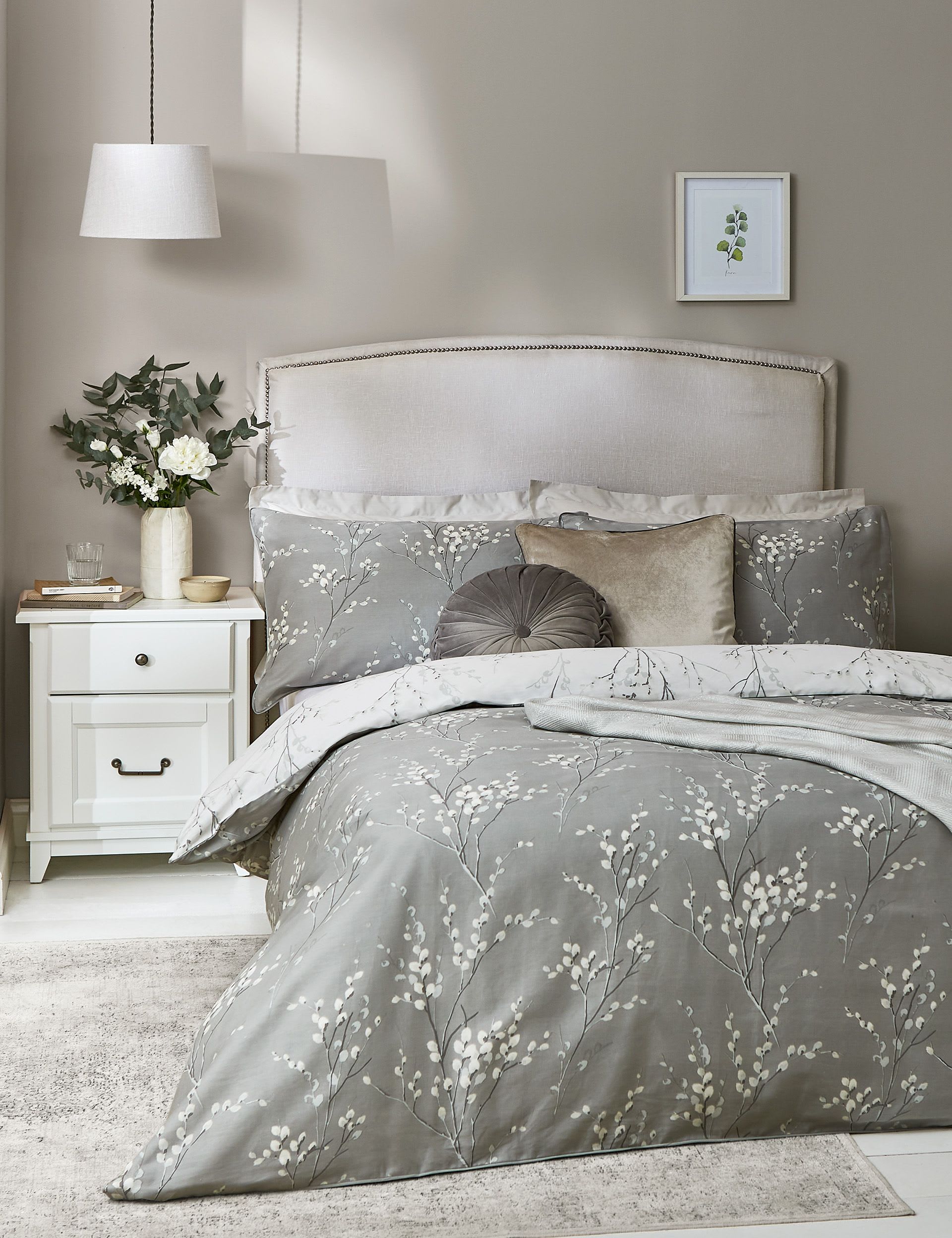 Laura Ashley pussy willow sateen bedding set (British brand)