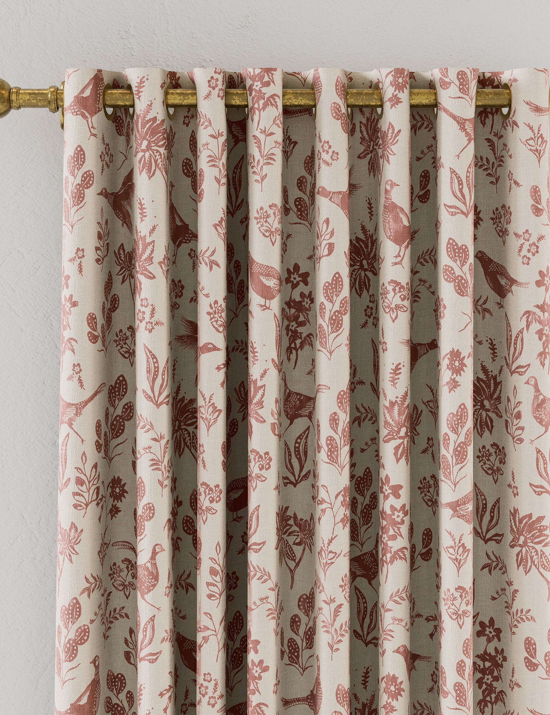 Joules Festival Pheasants Pure Cotton Eyelet Blackout Curtains