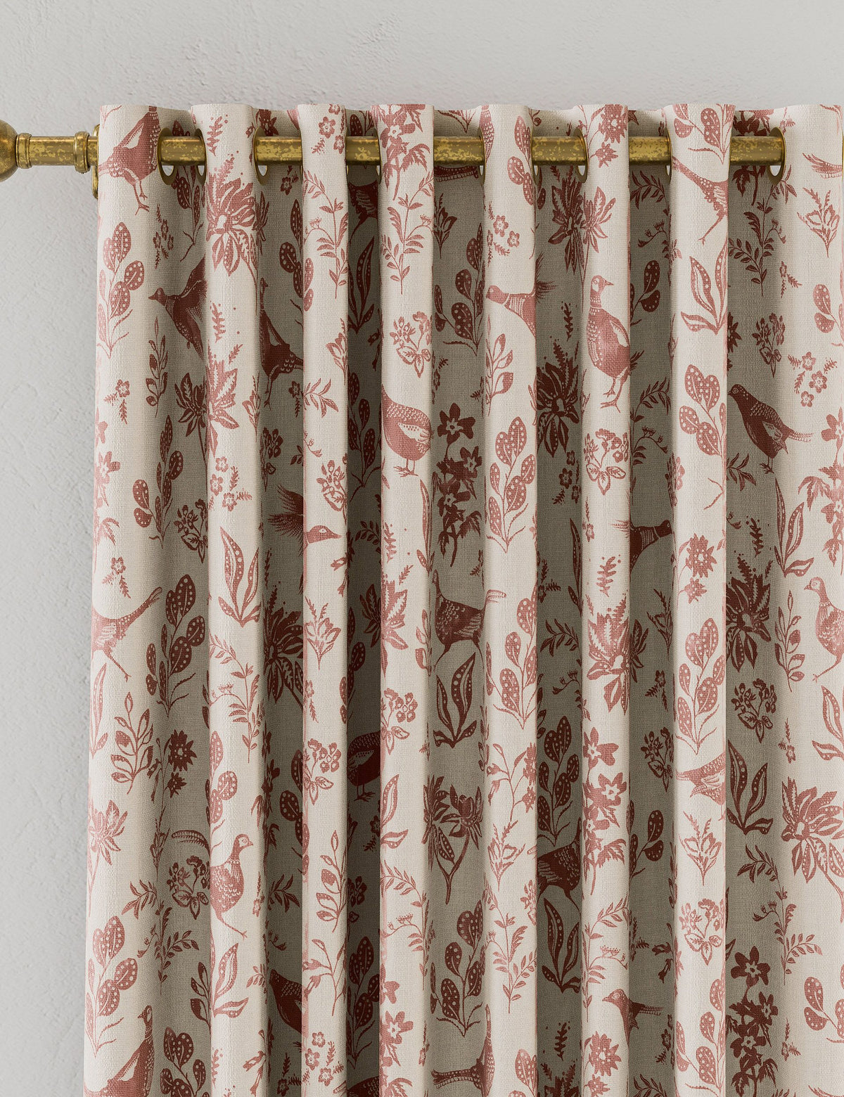 Joules Festival Pheasants Pure Cotton Eyelet Blackout Curtains