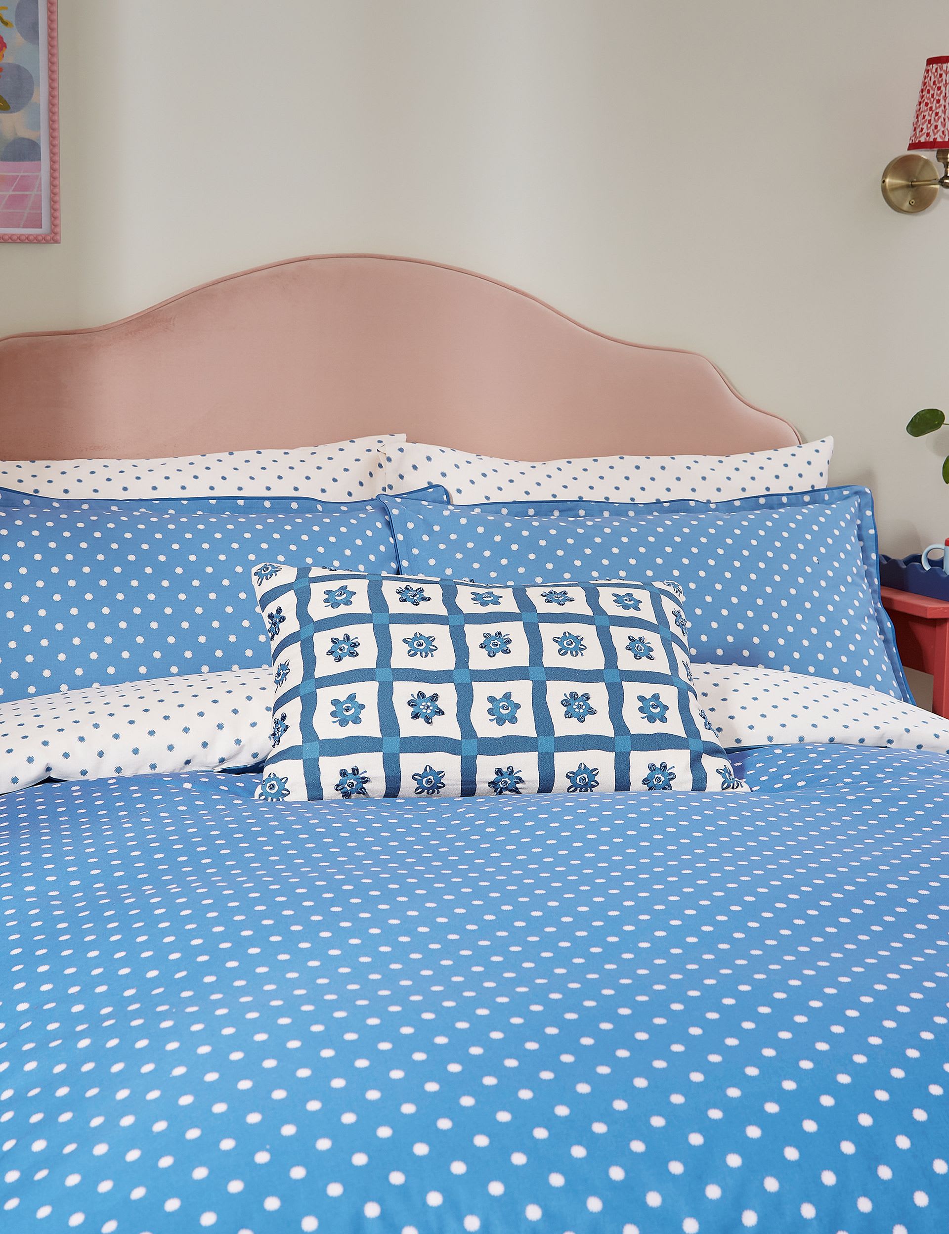 Land & Shore pure cotton floral pillowcases 2 pack - British product