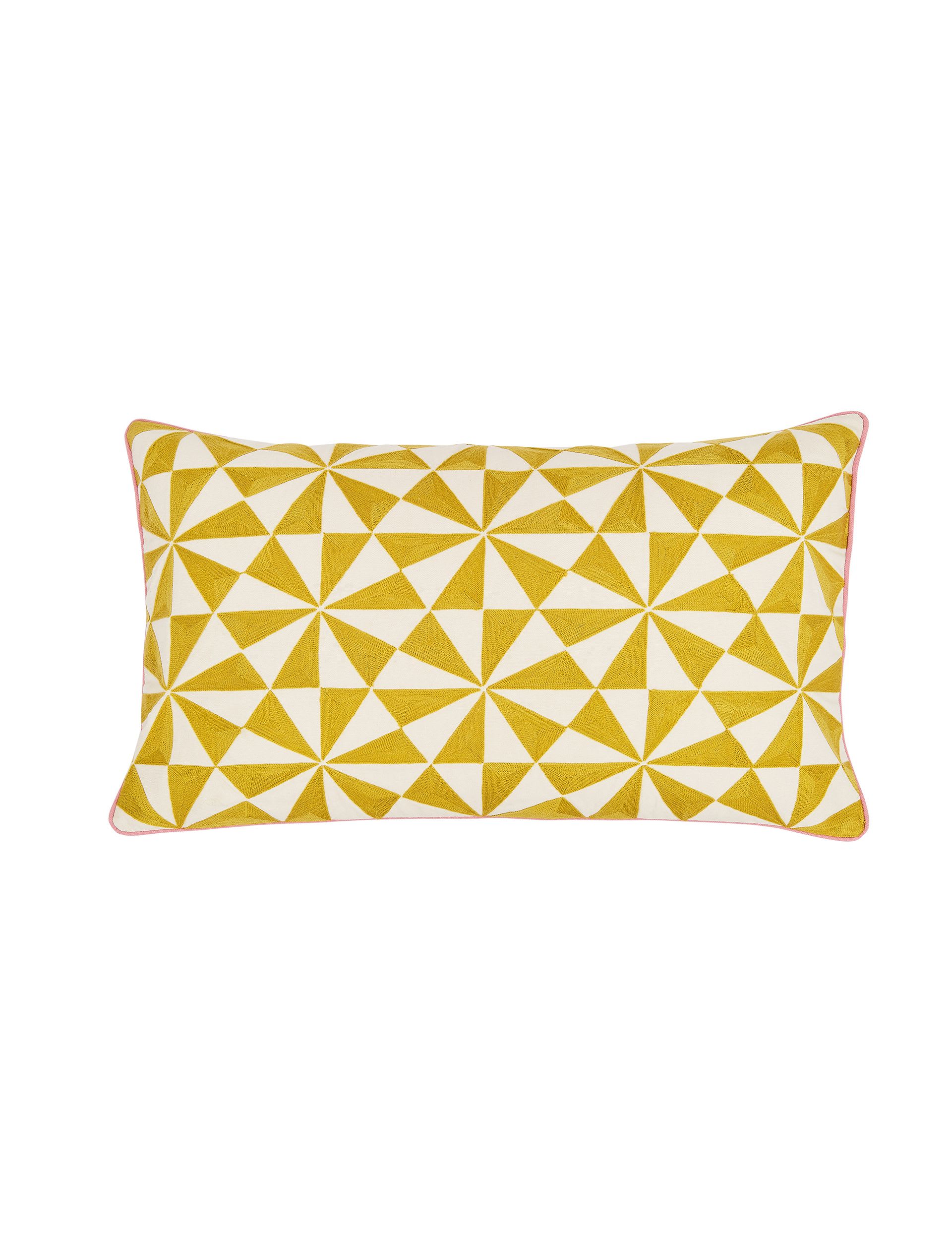 Land & Shore Lainey cushion geometric embroidered 40x60cm - British product