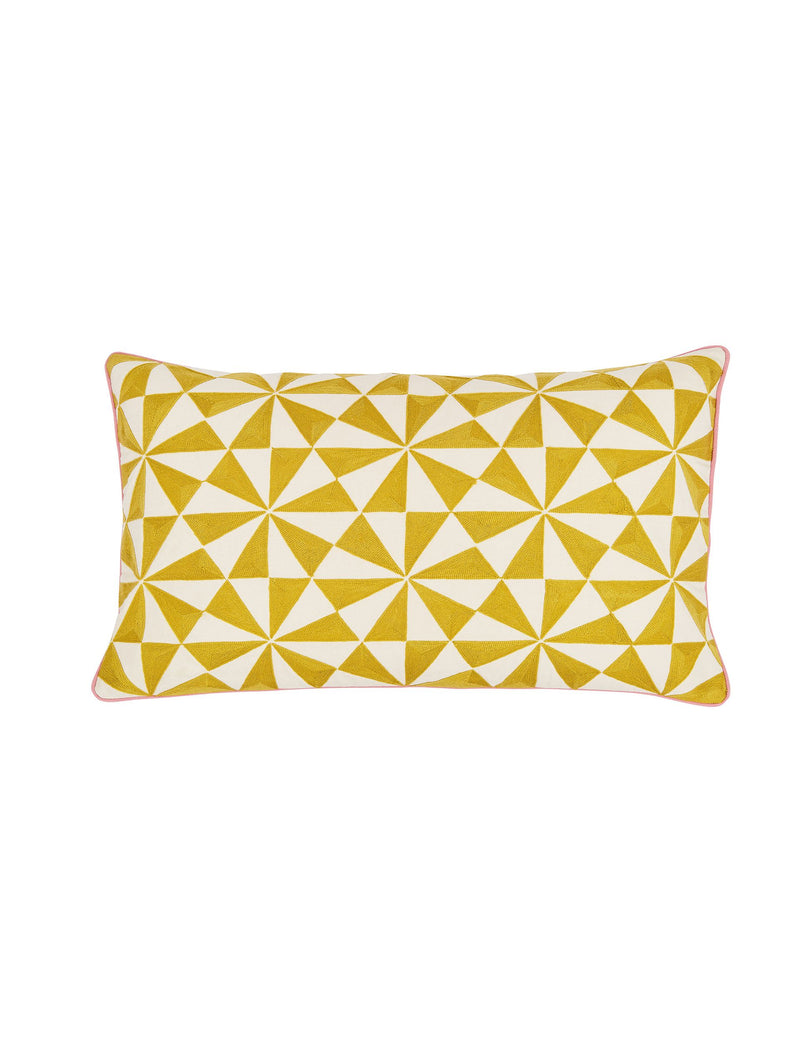 Land & Shore Lainey cushion geometric embroidered 40x60cm - British product