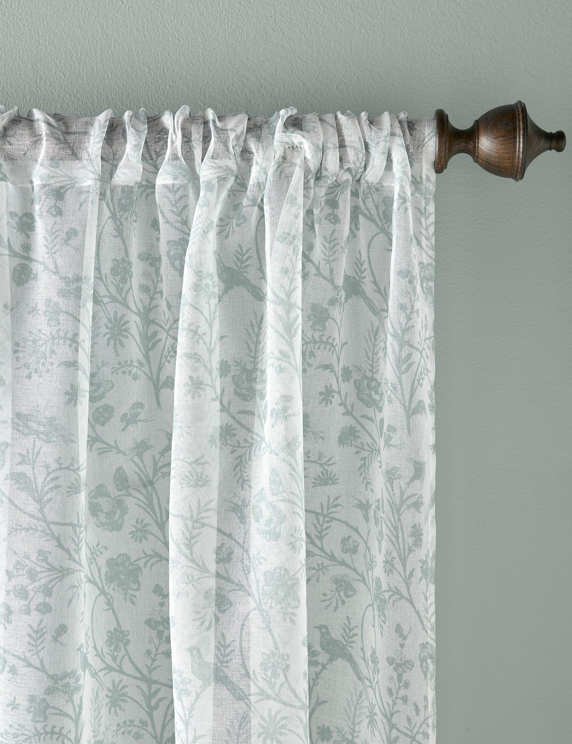 Laura Ashley Shepherds Purse sheer voile curtains (British brand)