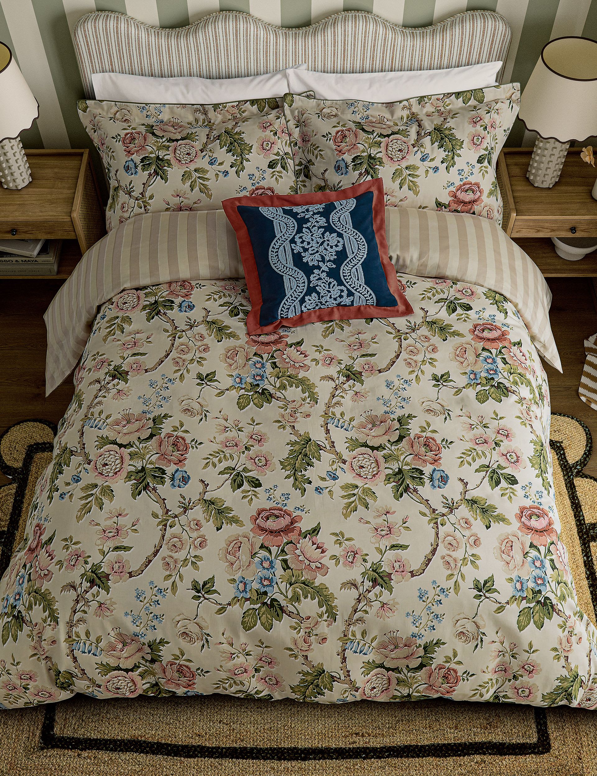 Sanderson embroidered cushion 45cm, imported from the UK