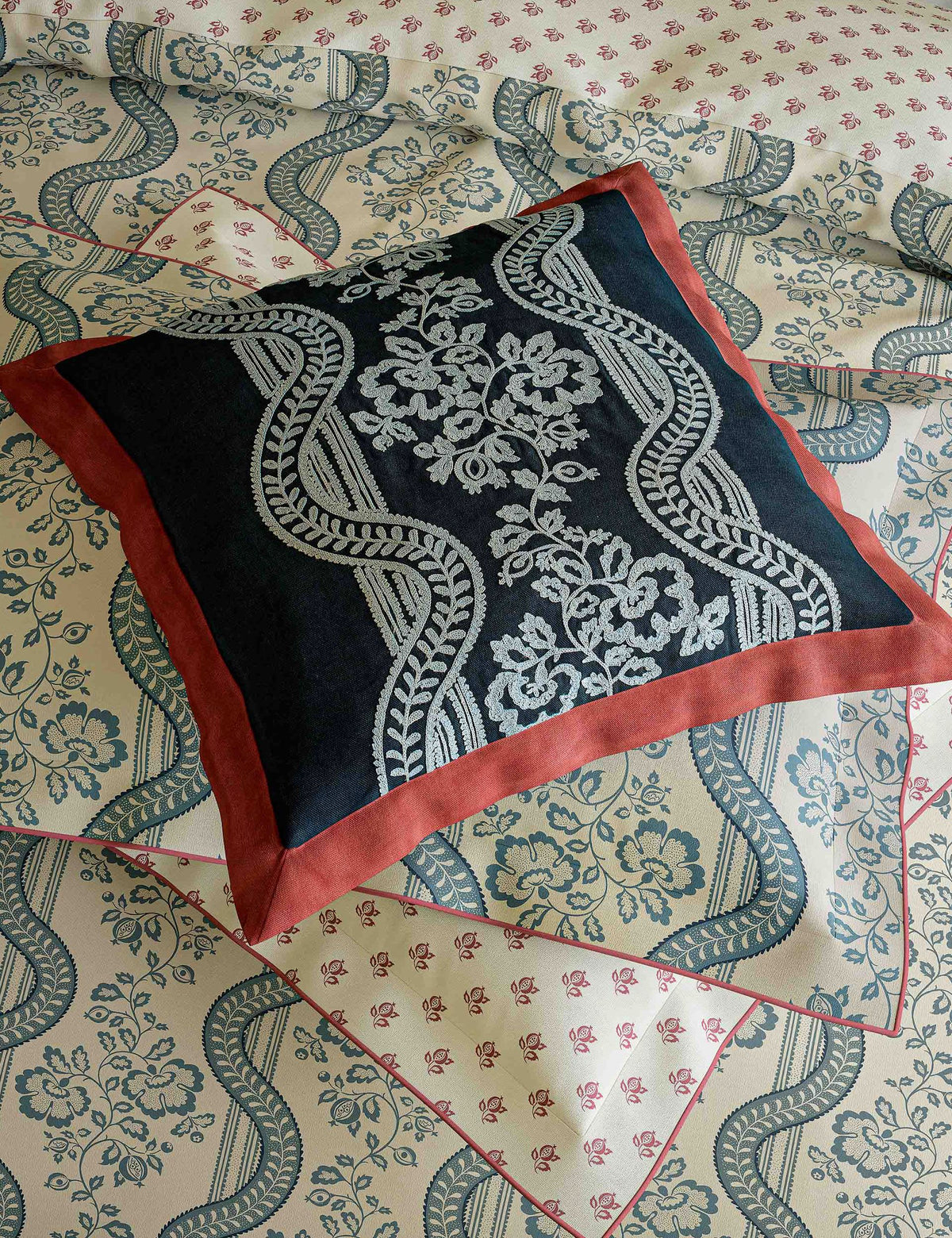 Sanderson embroidered cushion 45cm, imported from the UK
