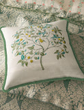 V&A cotton cushion with ornamental tree design, UK version