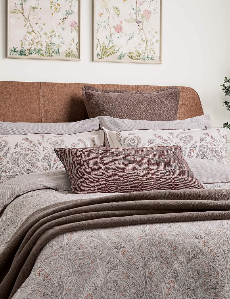 Bedeck of Belfast geometric square pillowcase 1000-thread-count cotton (British brand)