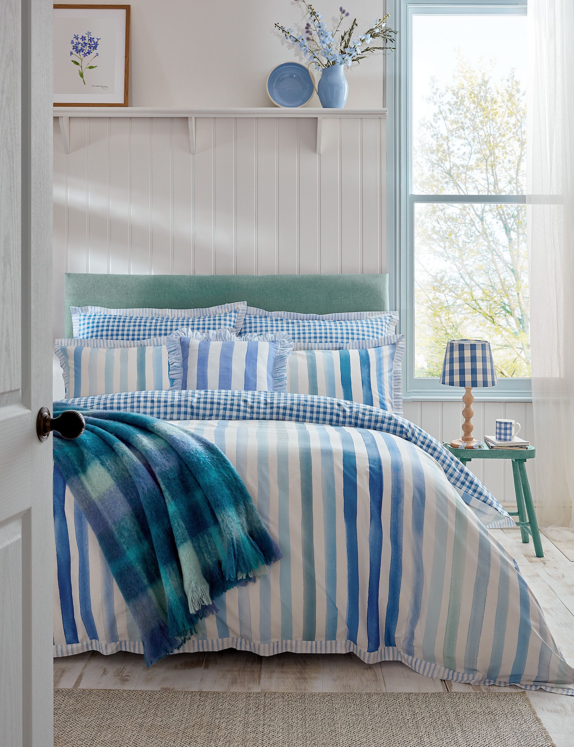 Bluebellgray Sunday Stripe bedding set, imported from the UK