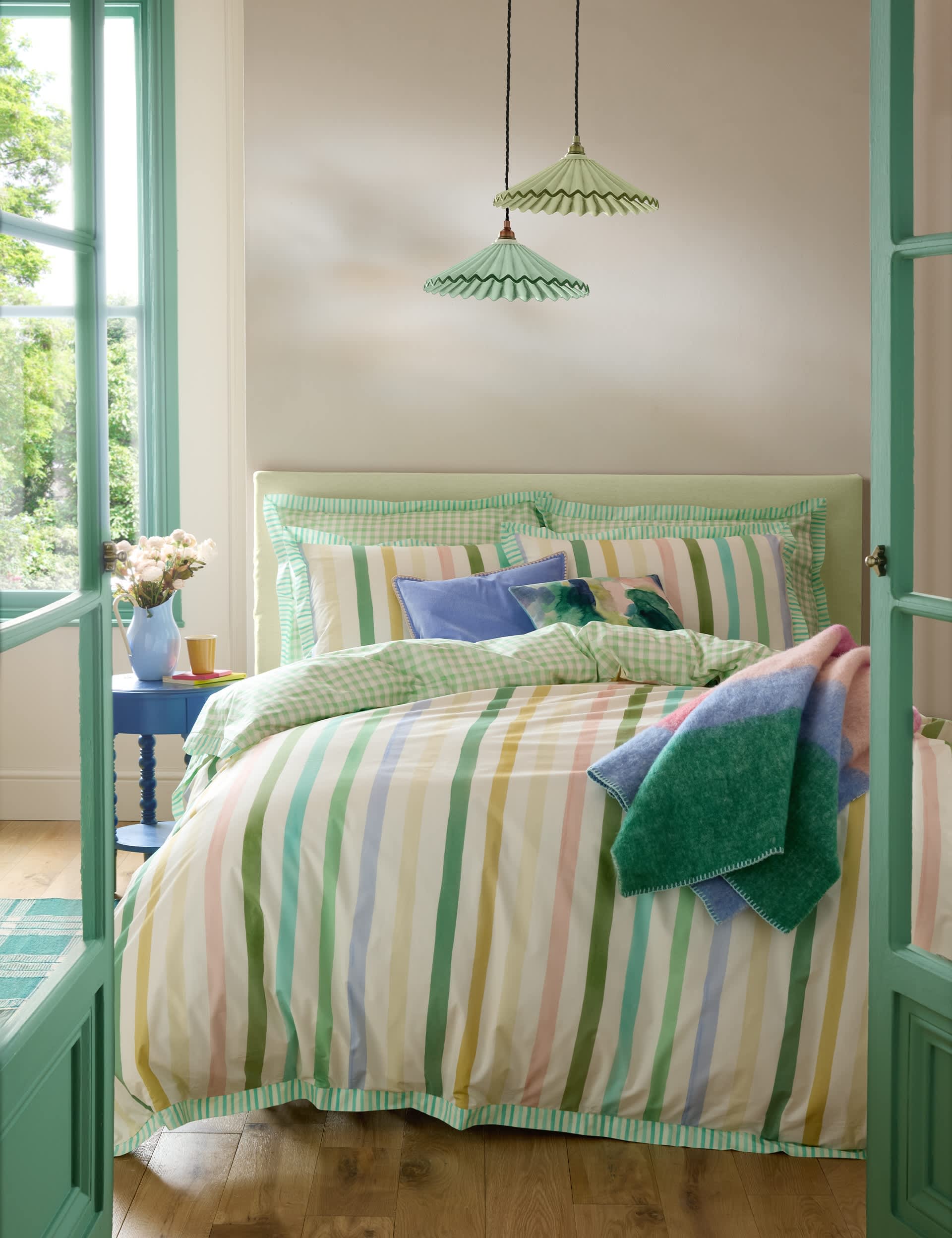 Bluebellgray Sunday Stripe bedding set, imported from the UK