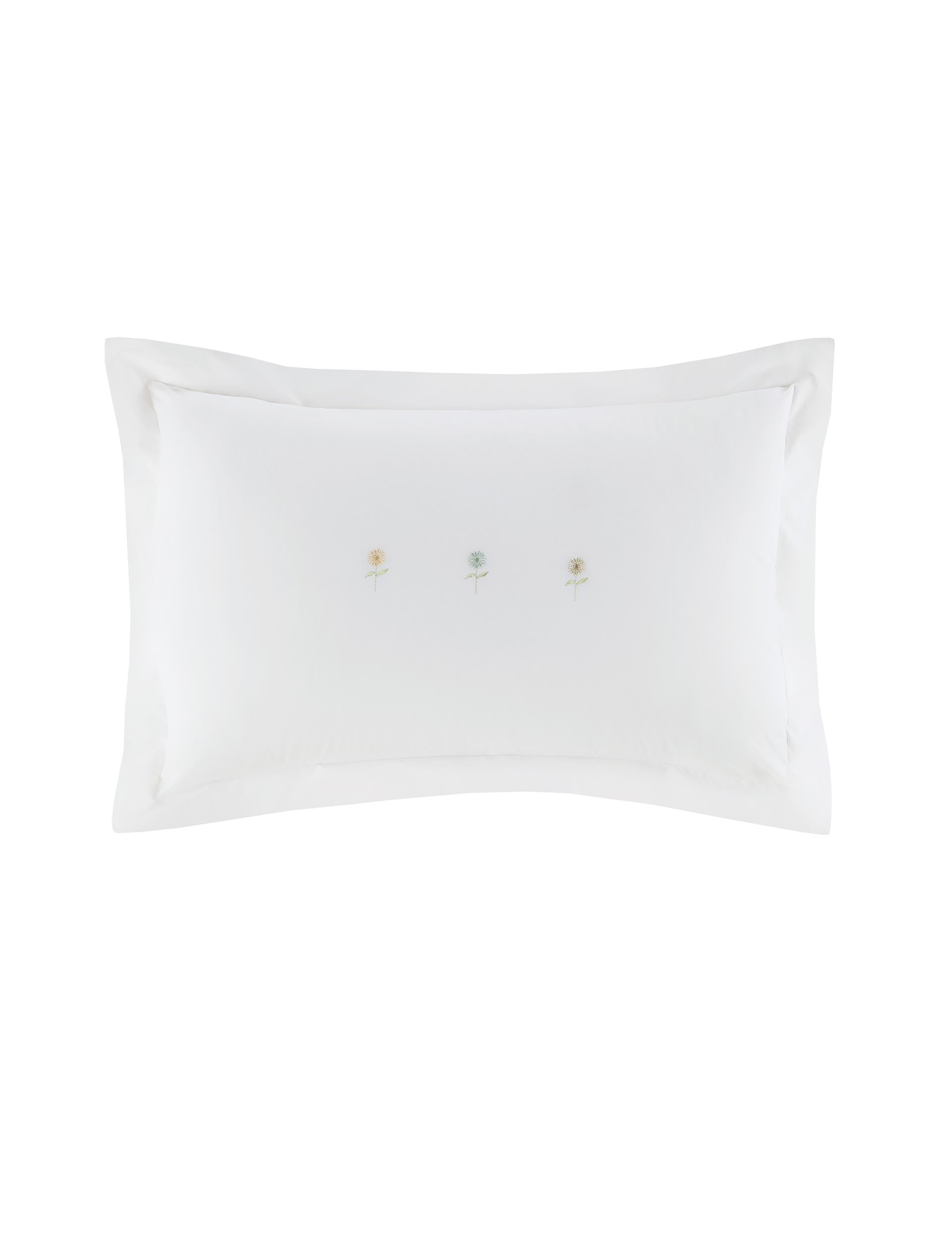 Sophie Allport embroidered sunflower Oxford pillowcases - British product