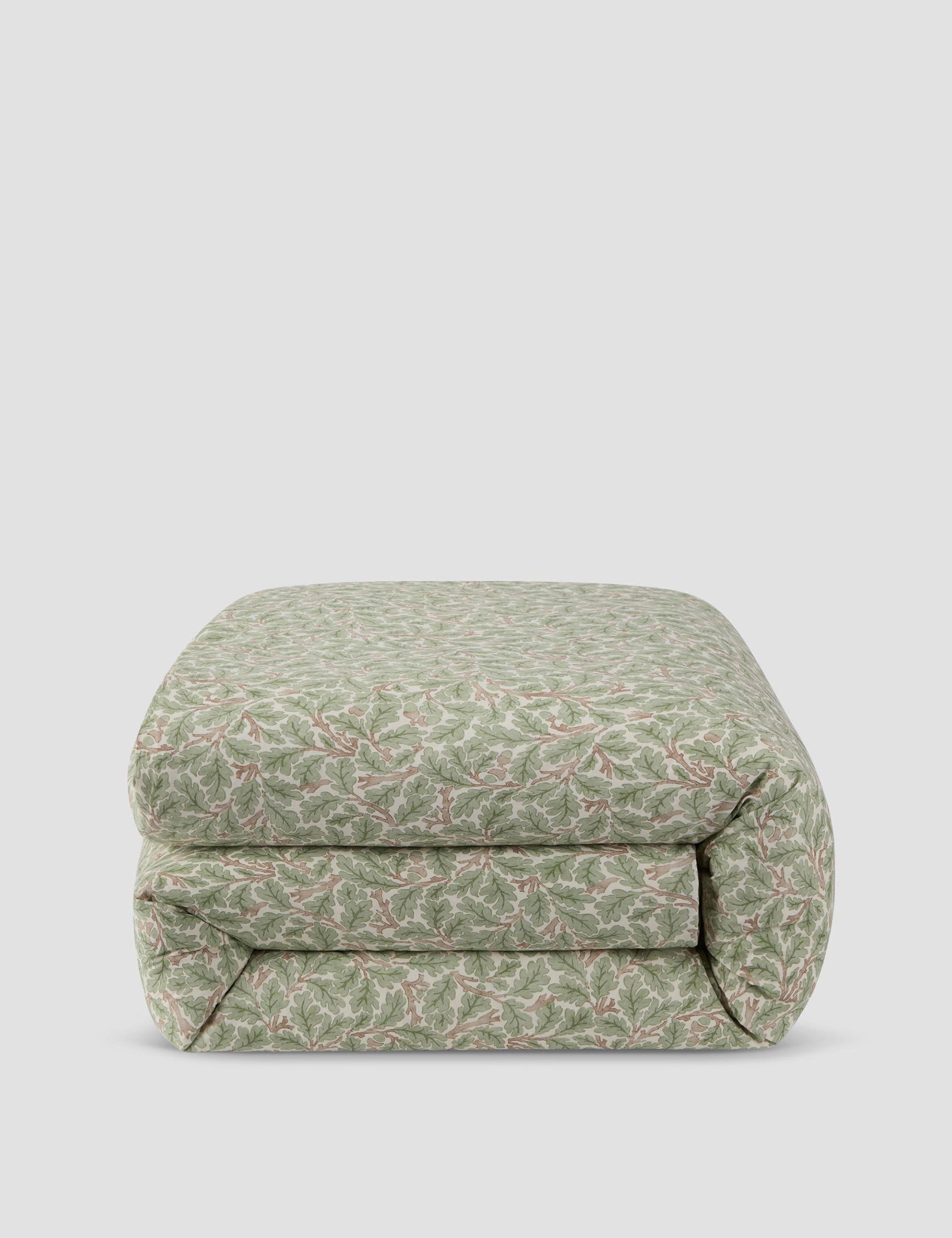 Piglet in Bed pure cotton leaf print duvet cover, UK version