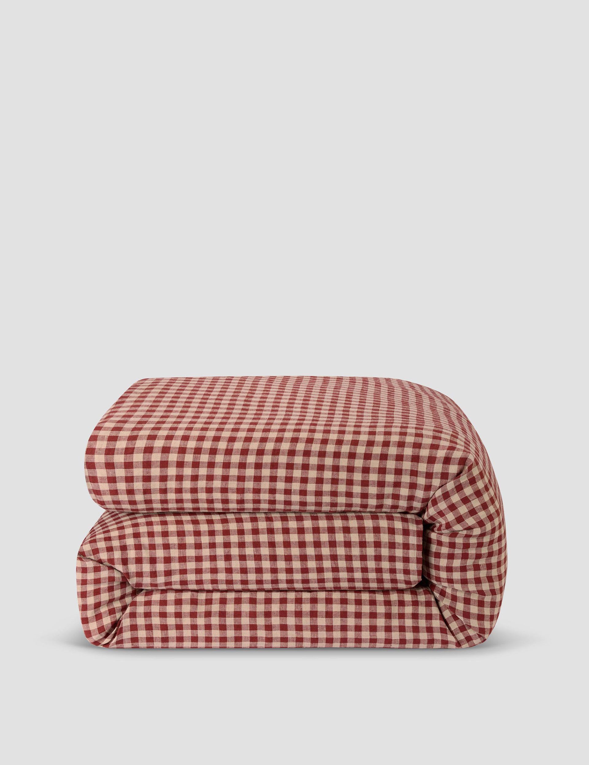 Piglet In Bed Pure Linen Gingham Duvet Cover