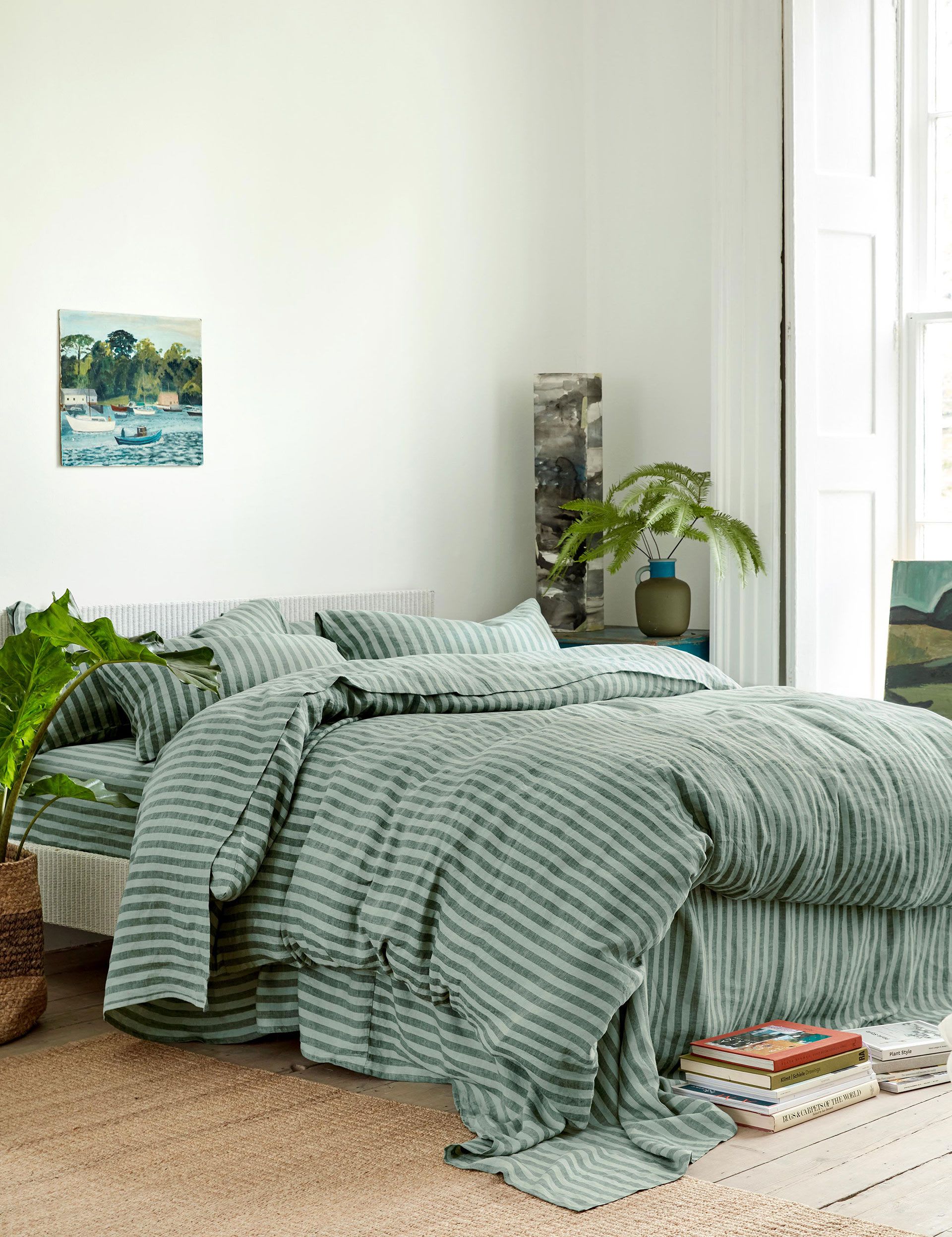 Piglet In Bed Pure Linen Pembroke Stripe Duvet Cover