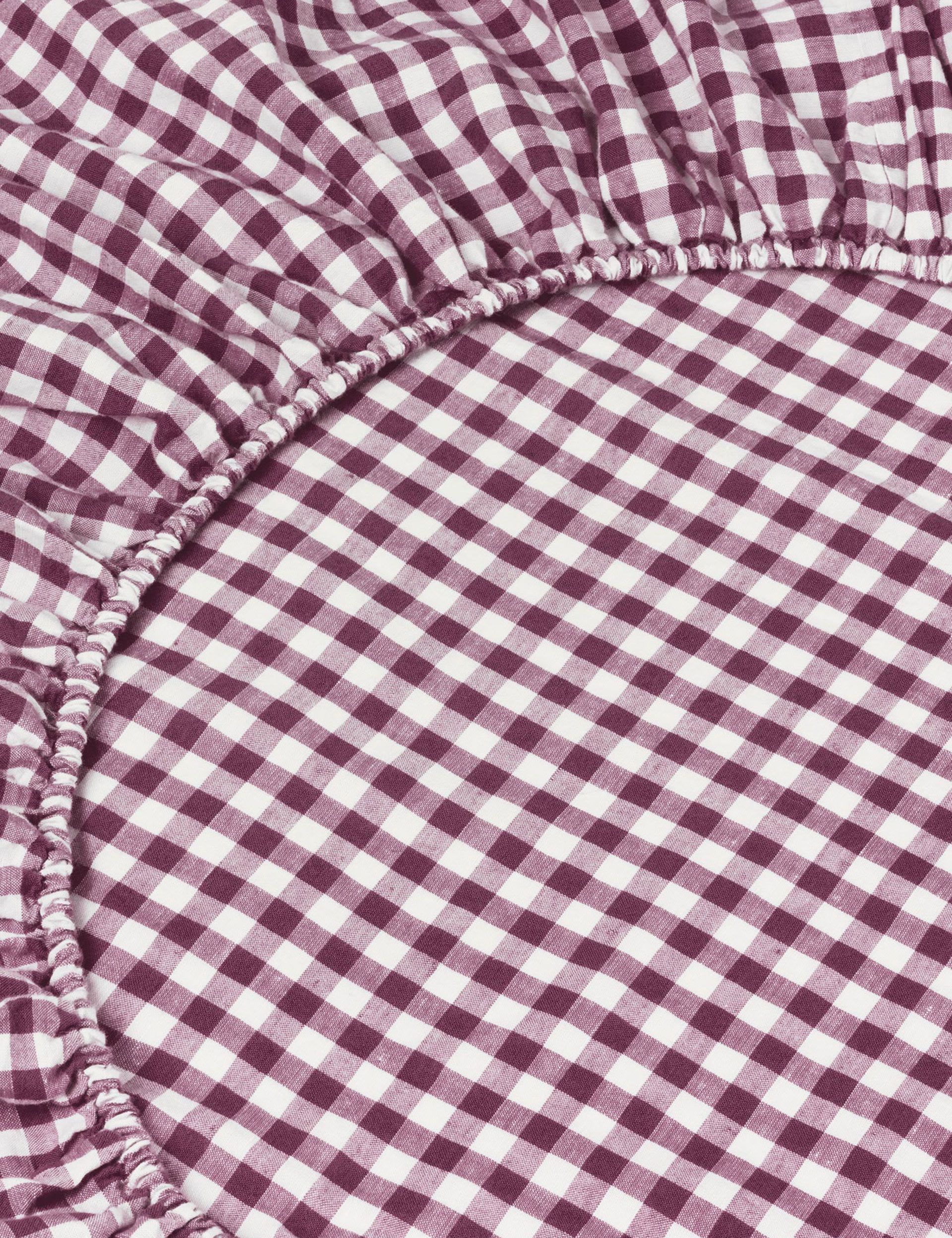 Piglet In Bed Linen Rich Gingham Fitted Sheet