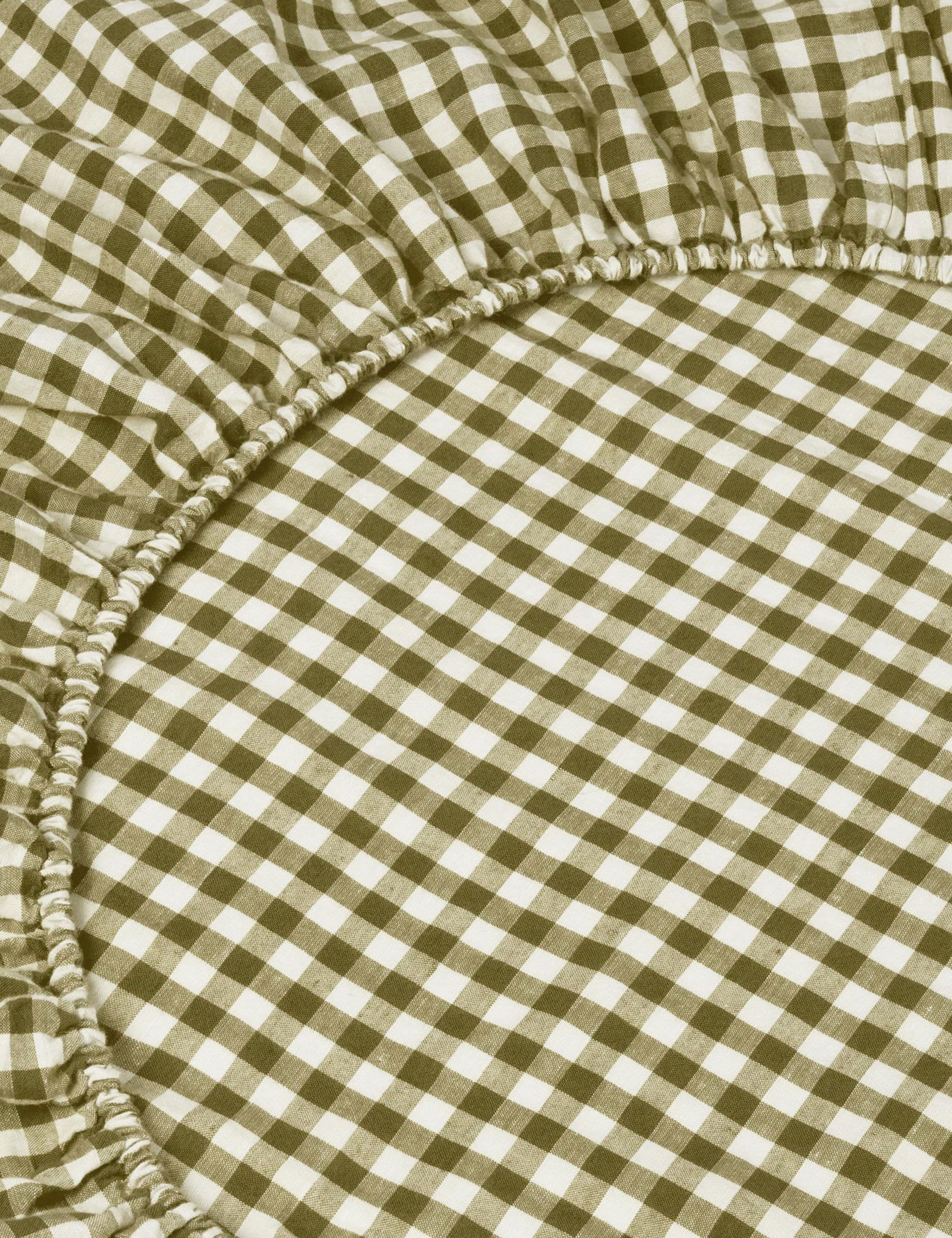 Piglet In Bed Linen Rich Gingham Fitted Sheet