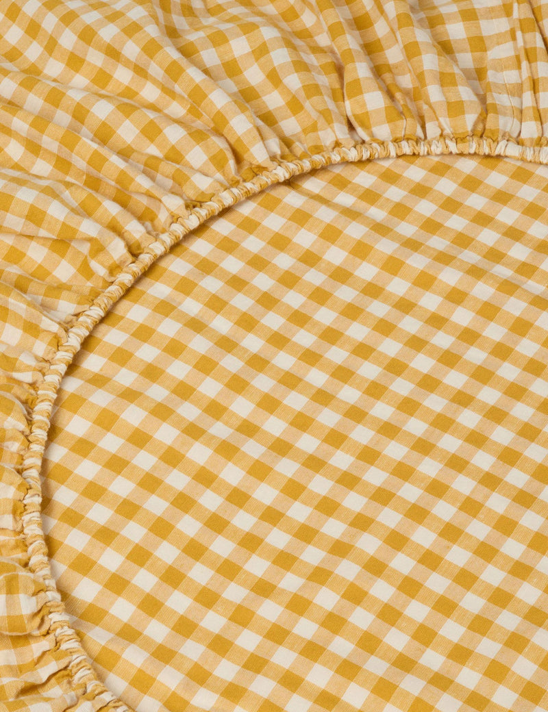 Piglet in Bed linen rich gingham fitted sheet, imported from the UK
