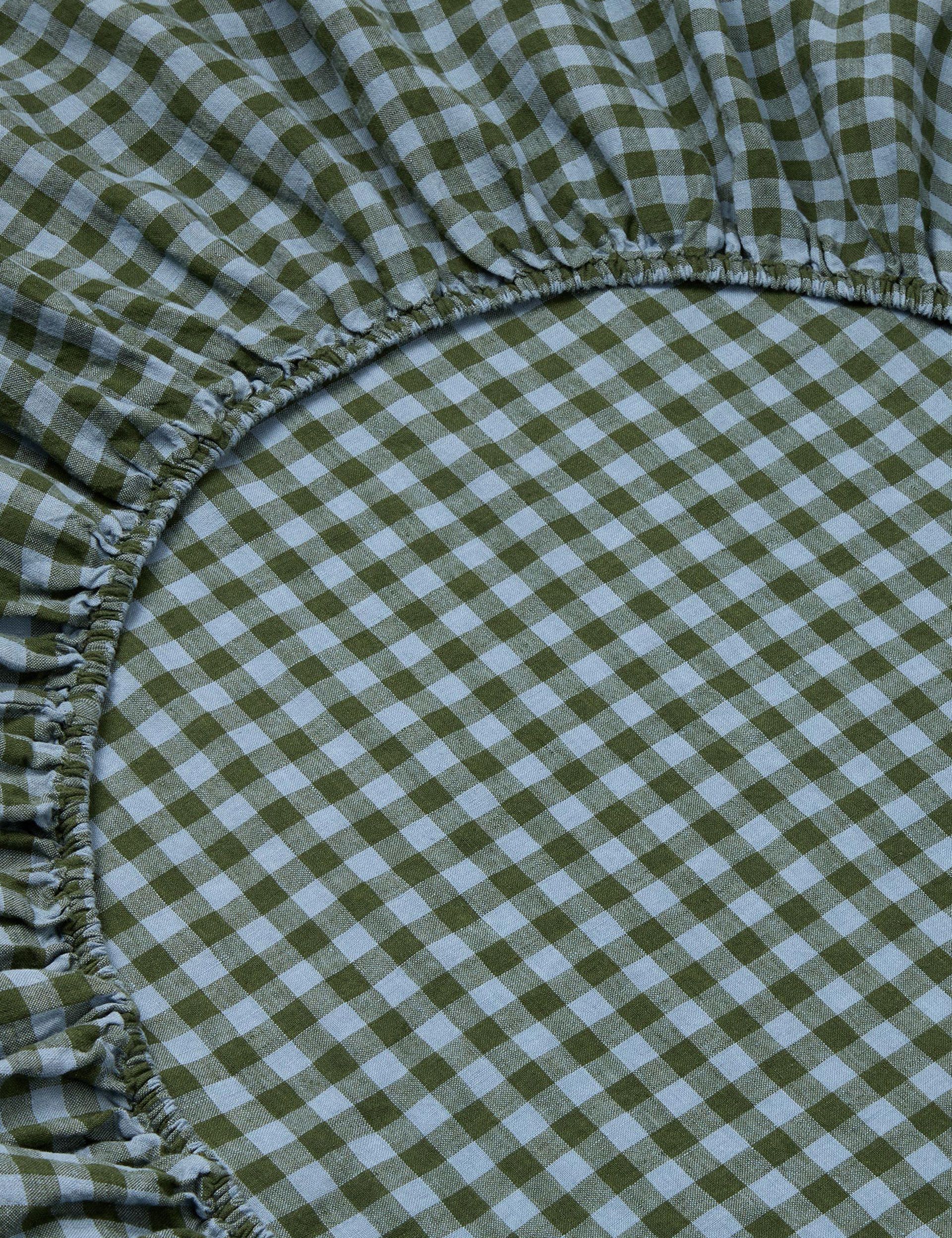 Piglet In Bed Linen Rich Gingham Fitted Sheet