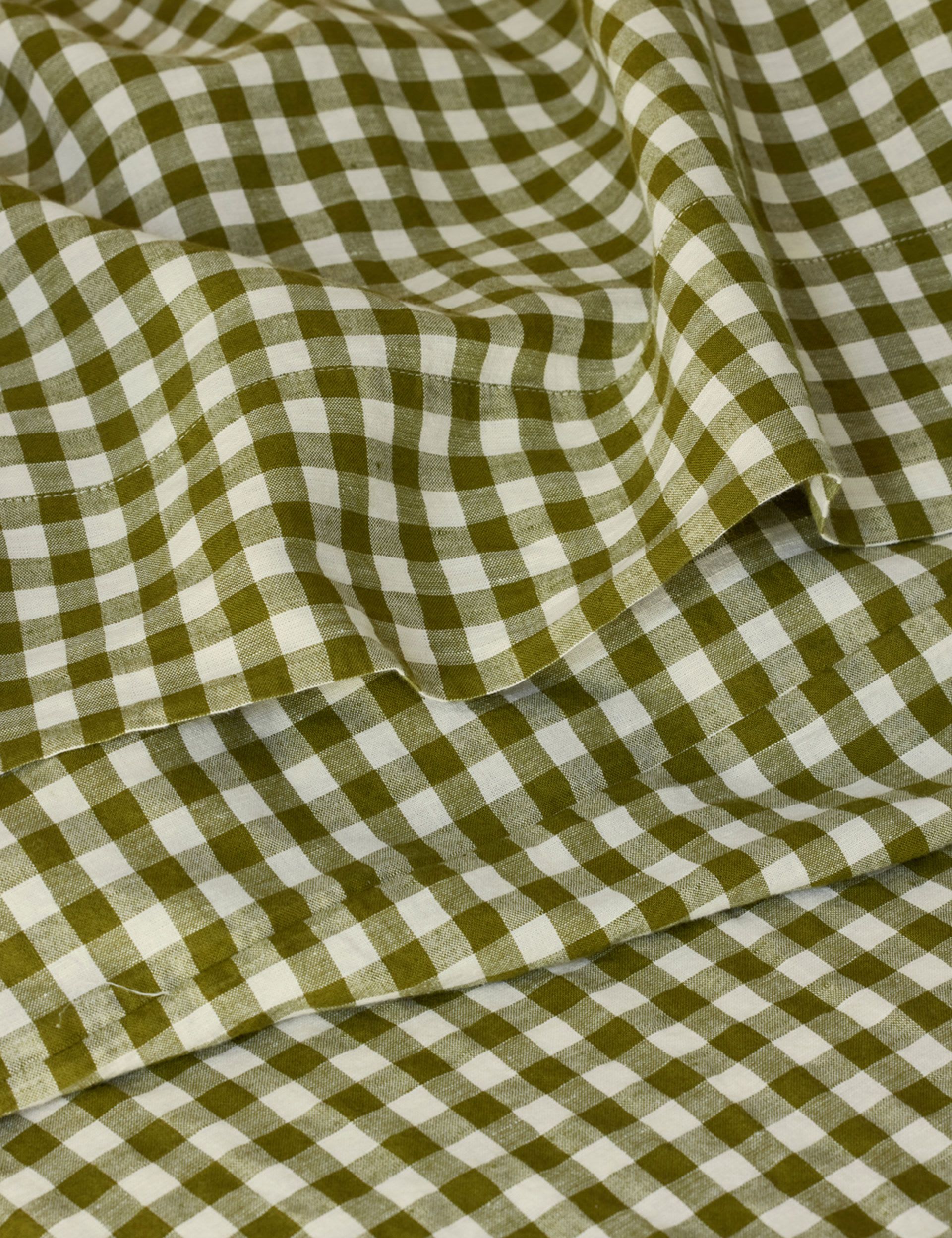 Piglet In Bed gingham linen blend flat sheet, UK version